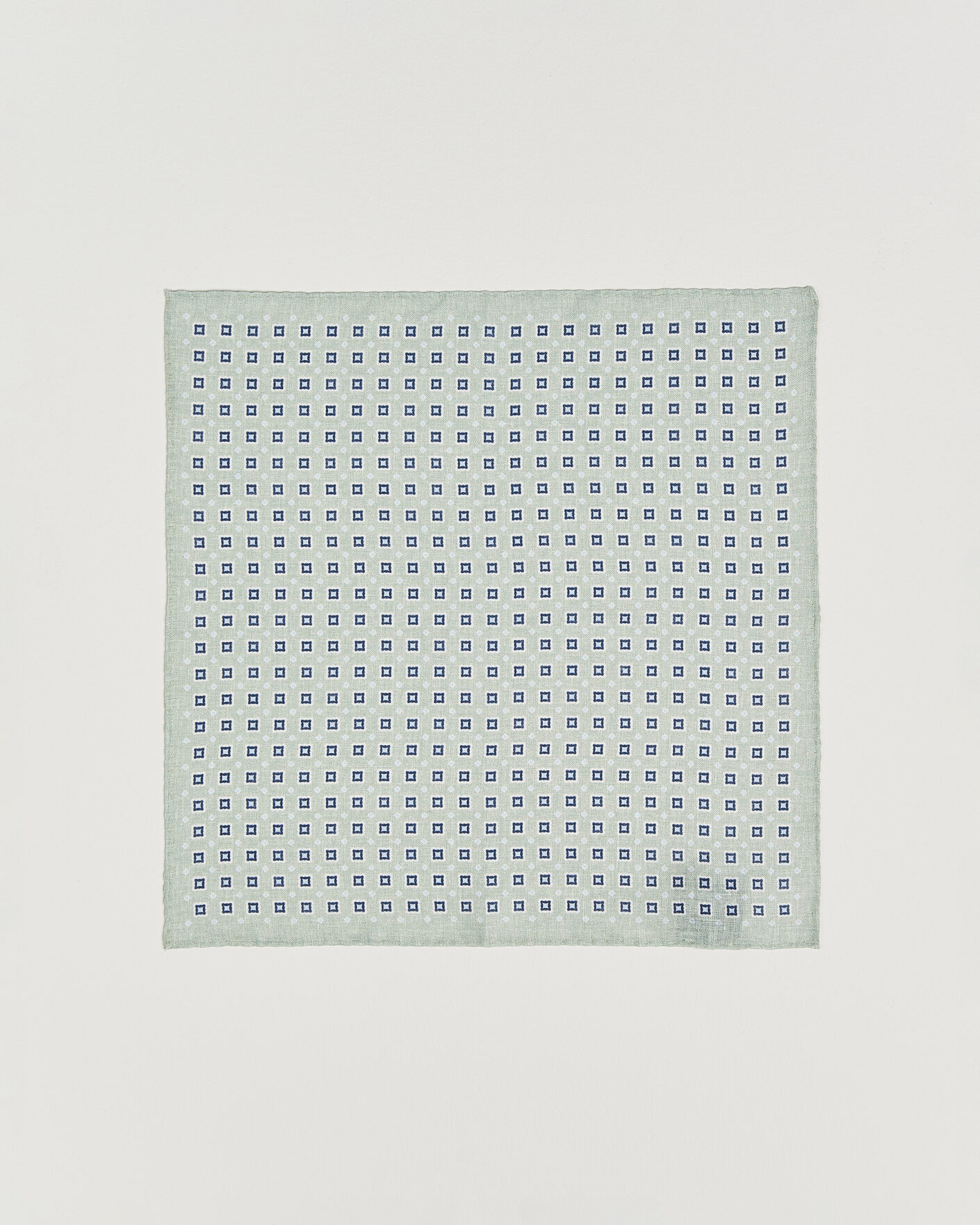 Hombres | Pañuelos de bolsillo | Amanda Christensen | Linen Medallion Pocket Square Green