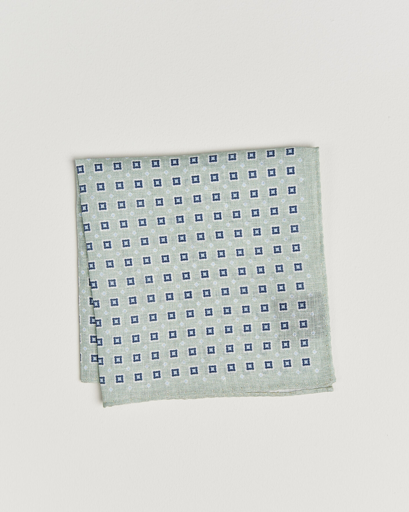 Hombres | Pañuelos de bolsillo | Amanda Christensen | Linen Medallion Pocket Square Green