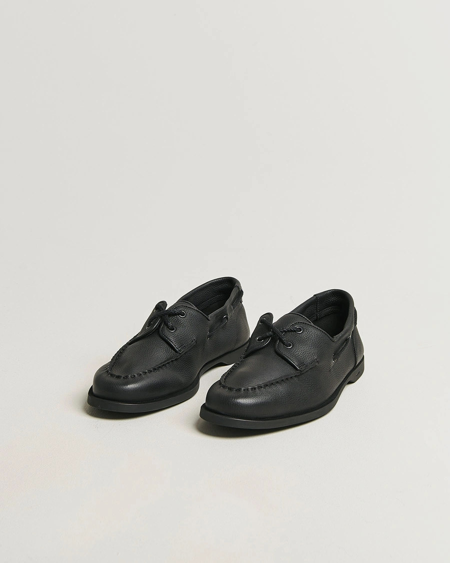 Hombres | Zapatos náuticos | John Lobb | Foil Boat Shoes Black Grain