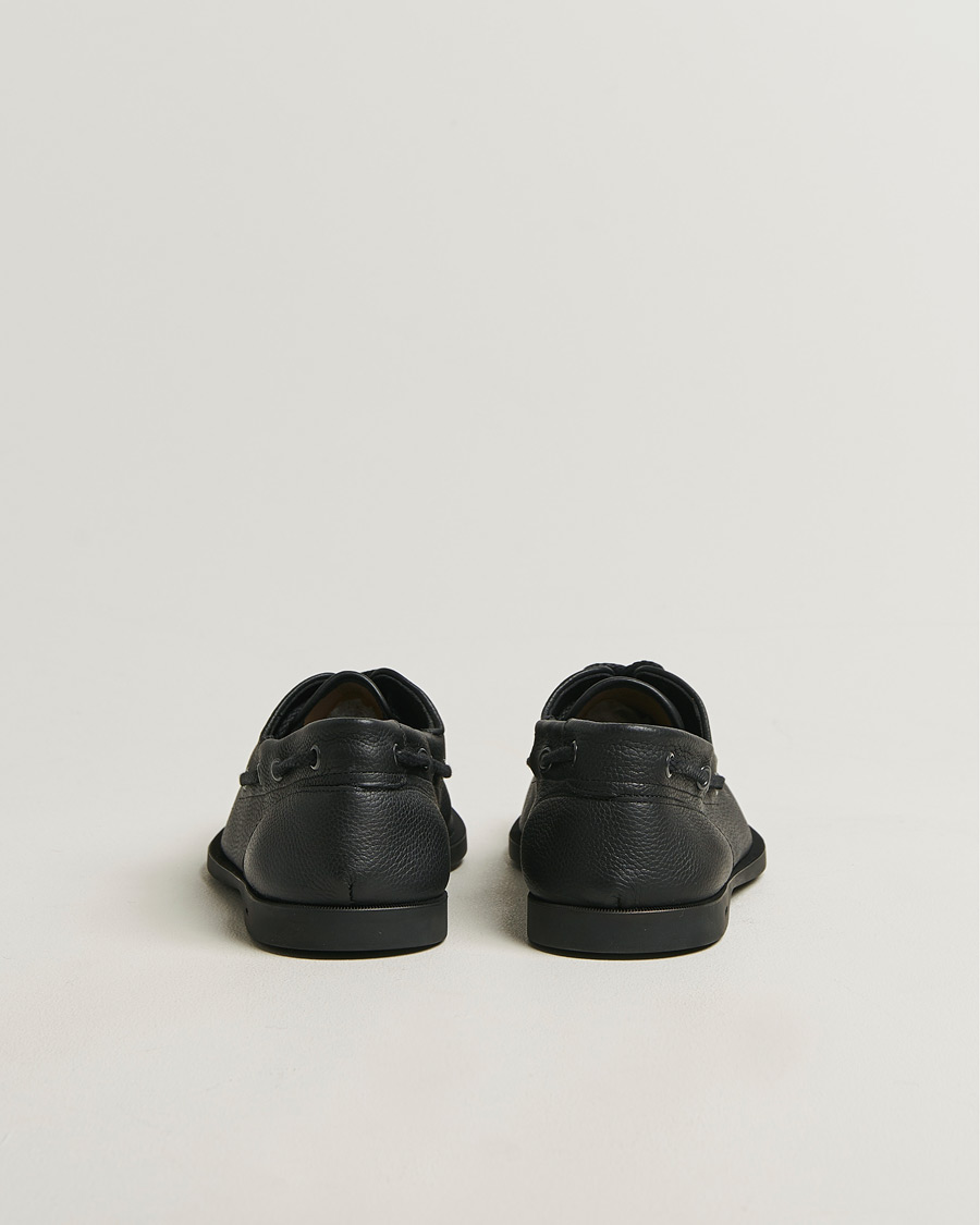 Hombres | Zapatos náuticos | John Lobb | Foil Boat Shoes Black Grain