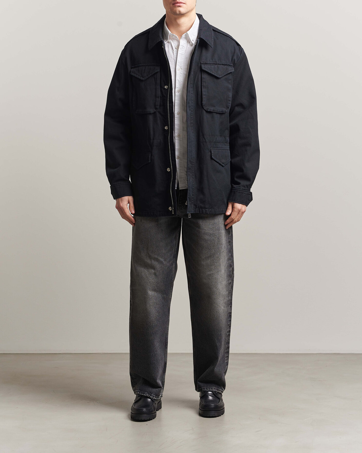 Hombres | Abrigos y chaquetas | Filippa K | Cotton Field Jacket Black