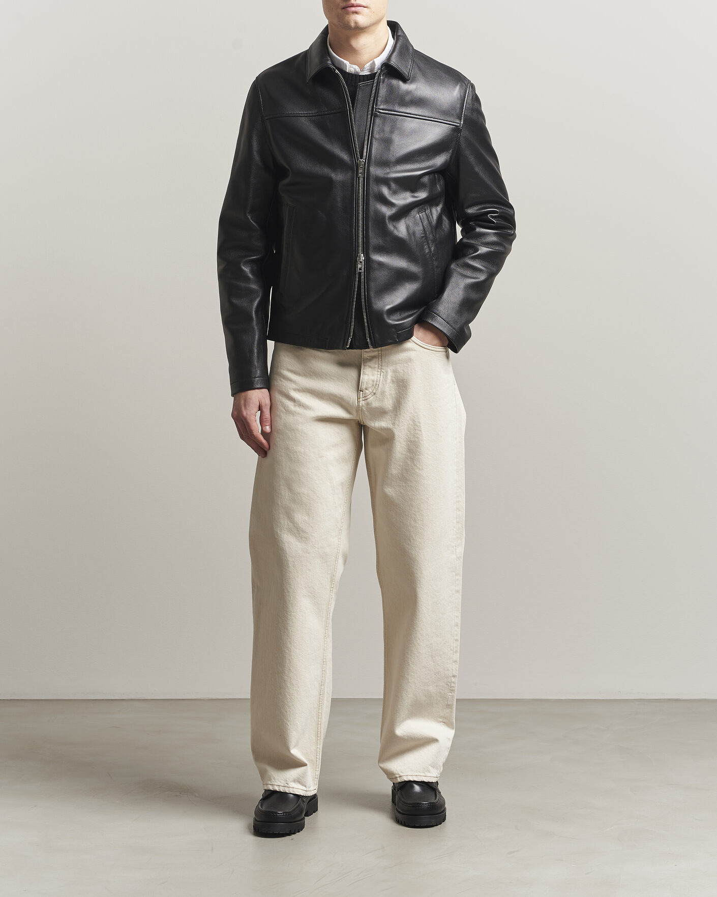 Hombres | Abrigos y chaquetas | Filippa K | Leather Coach Jacket Black