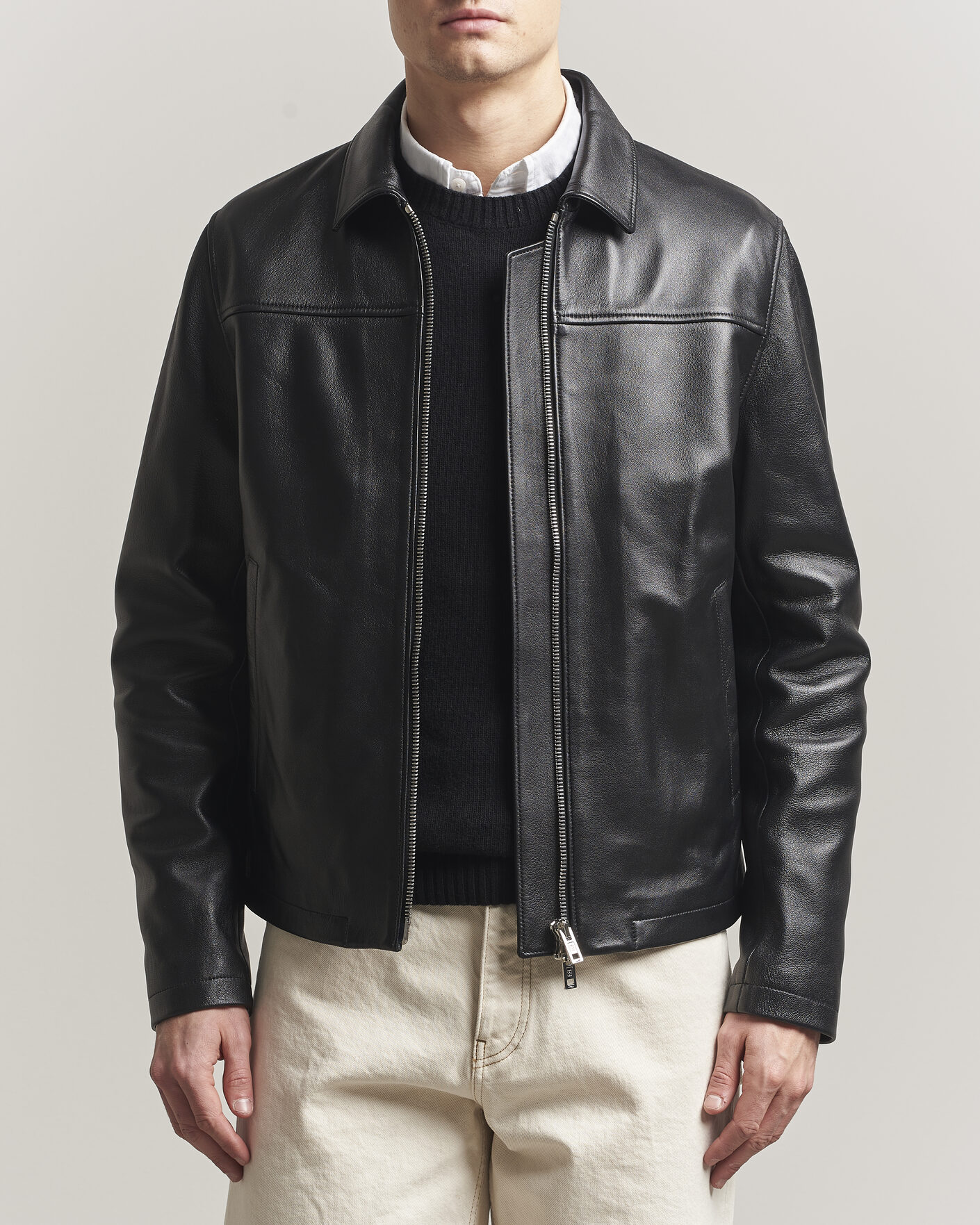Hombres | Abrigos y chaquetas | Filippa K | Leather Coach Jacket Black