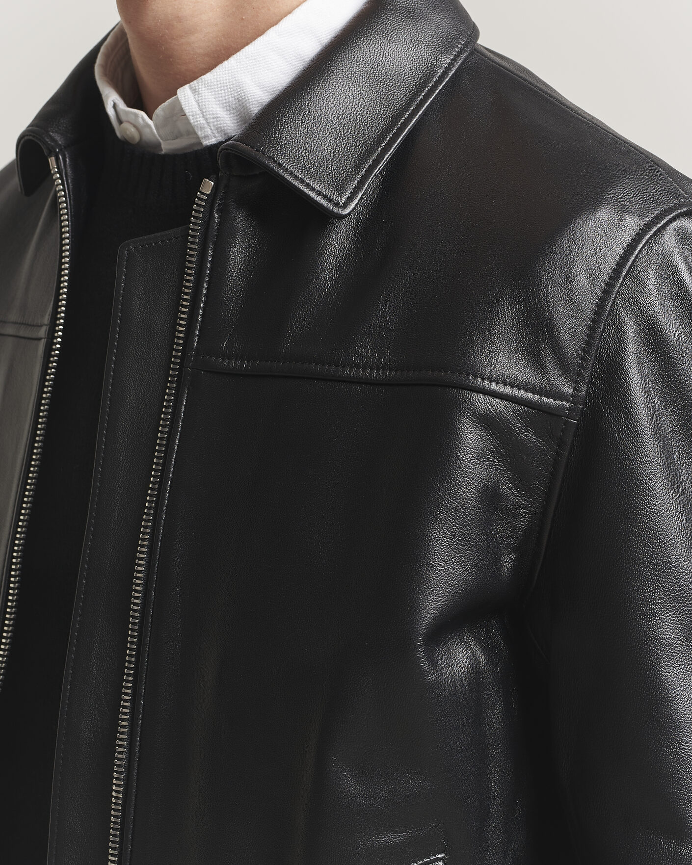 Hombres | Abrigos y chaquetas | Filippa K | Leather Coach Jacket Black