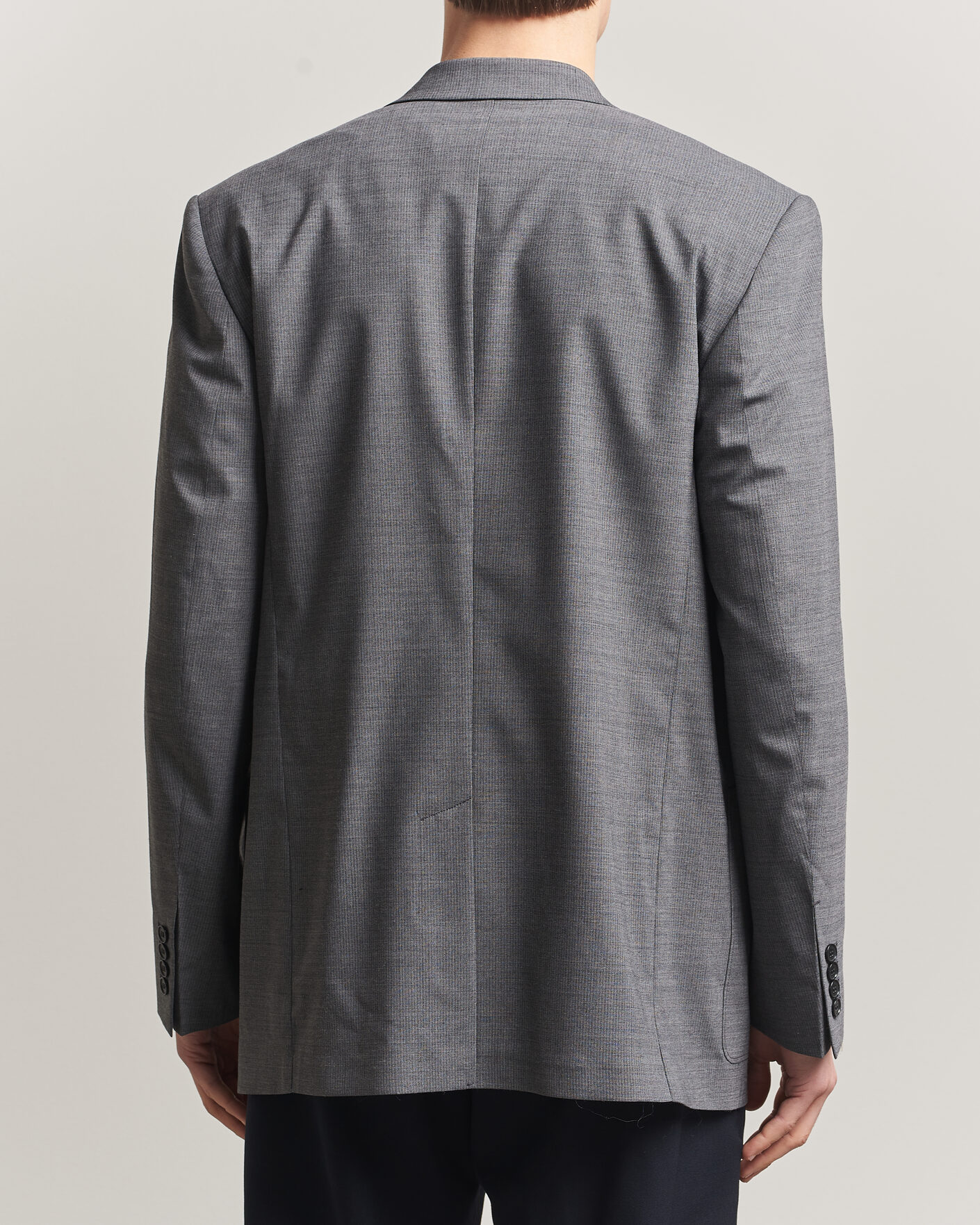 Hombres | Blazers | Filippa K | Michael Wool Pinstriped Double Breasted Blazer Mid Grey