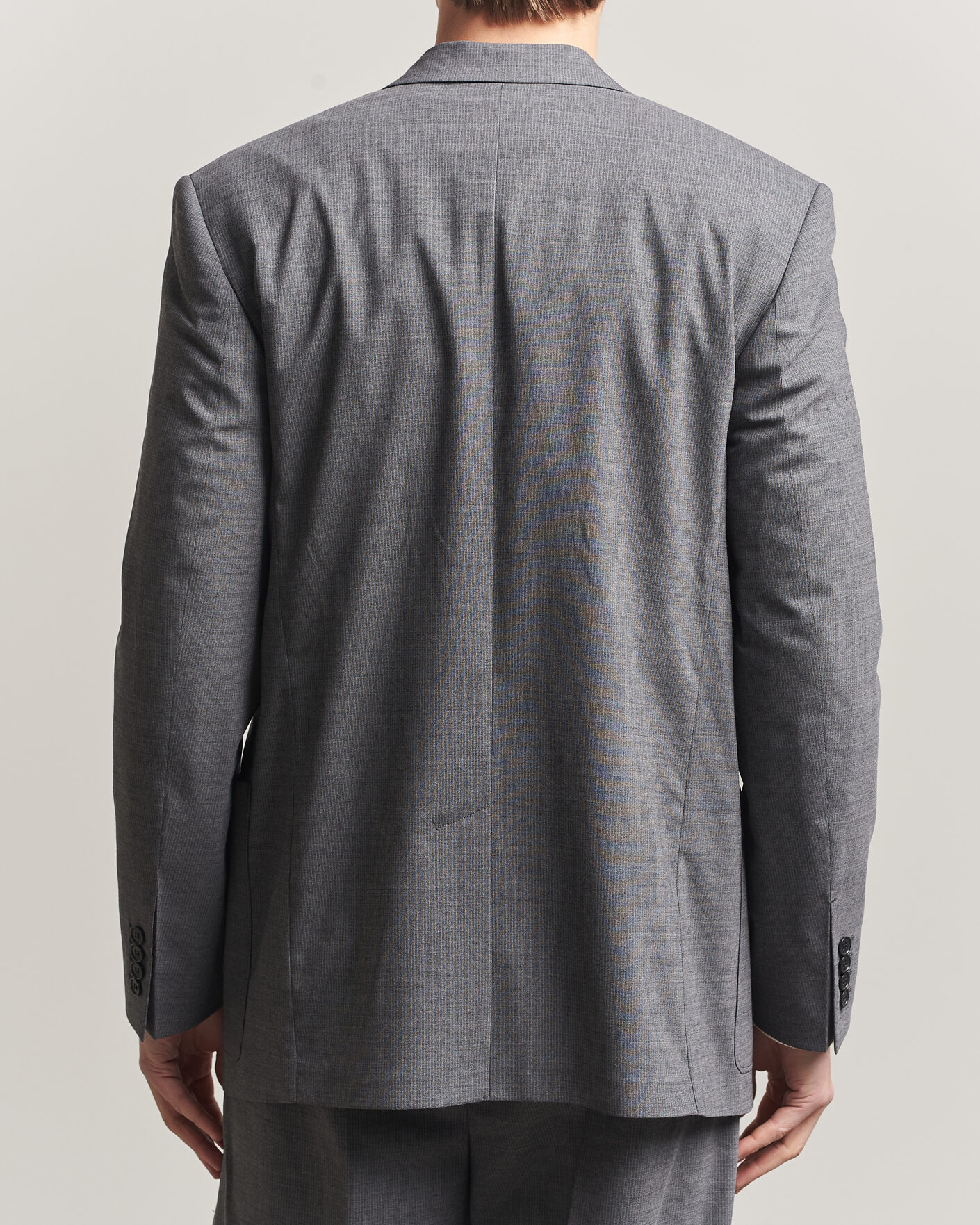 Hombres | Blazers | Filippa K | Michael Wool Pinstriped Double Breasted Blazer Mid Grey