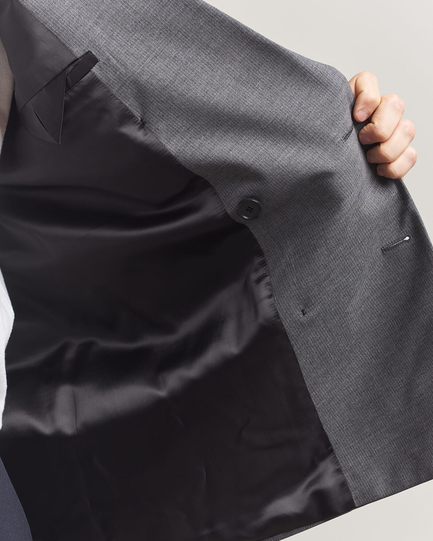 Hombres | Blazers | Filippa K | Michael Wool Pinstriped Double Breasted Blazer Mid Grey