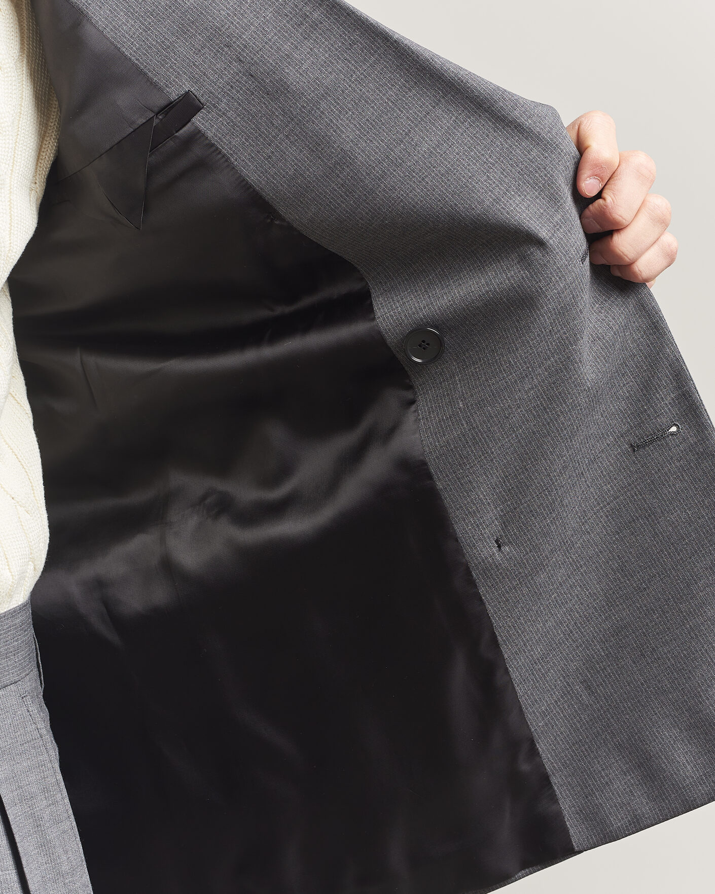 Hombres | Blazers | Filippa K | Michael Wool Pinstriped Double Breasted Blazer Mid Grey