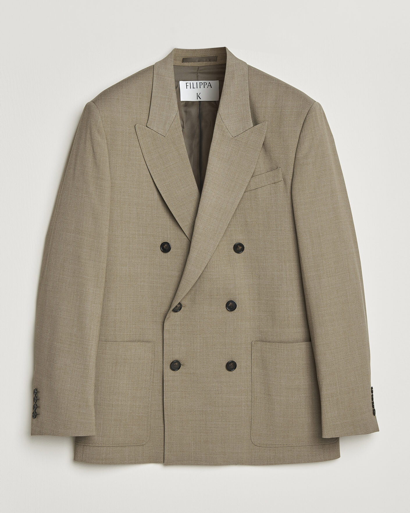 Hombres | Blazers | Filippa K | Michael Wool Double Breasted Blazer Light Driftwood