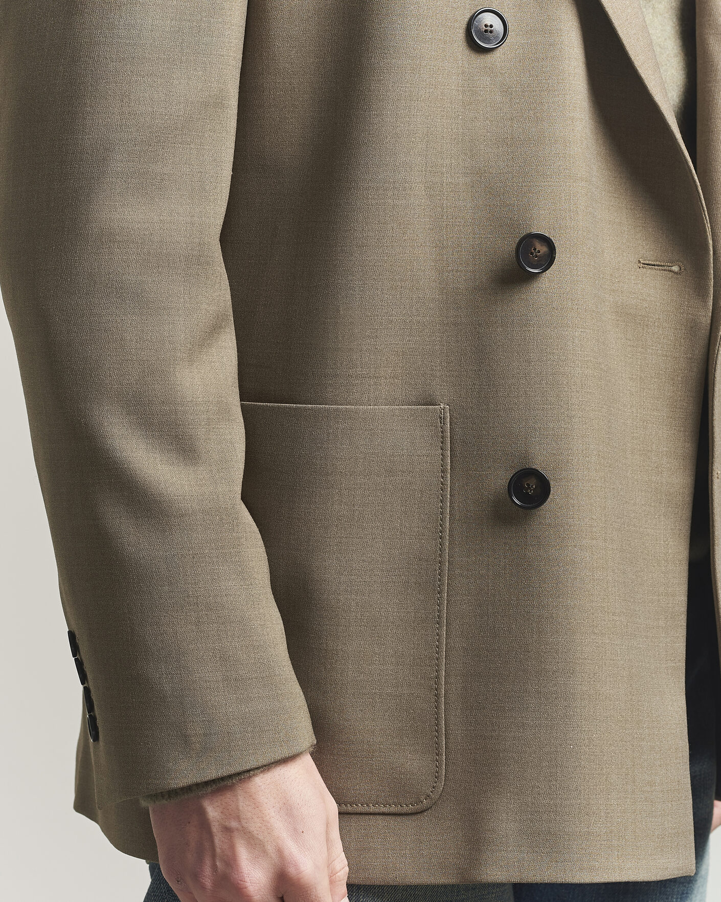 Hombres | Blazers | Filippa K | Michael Wool Double Breasted Blazer Light Driftwood