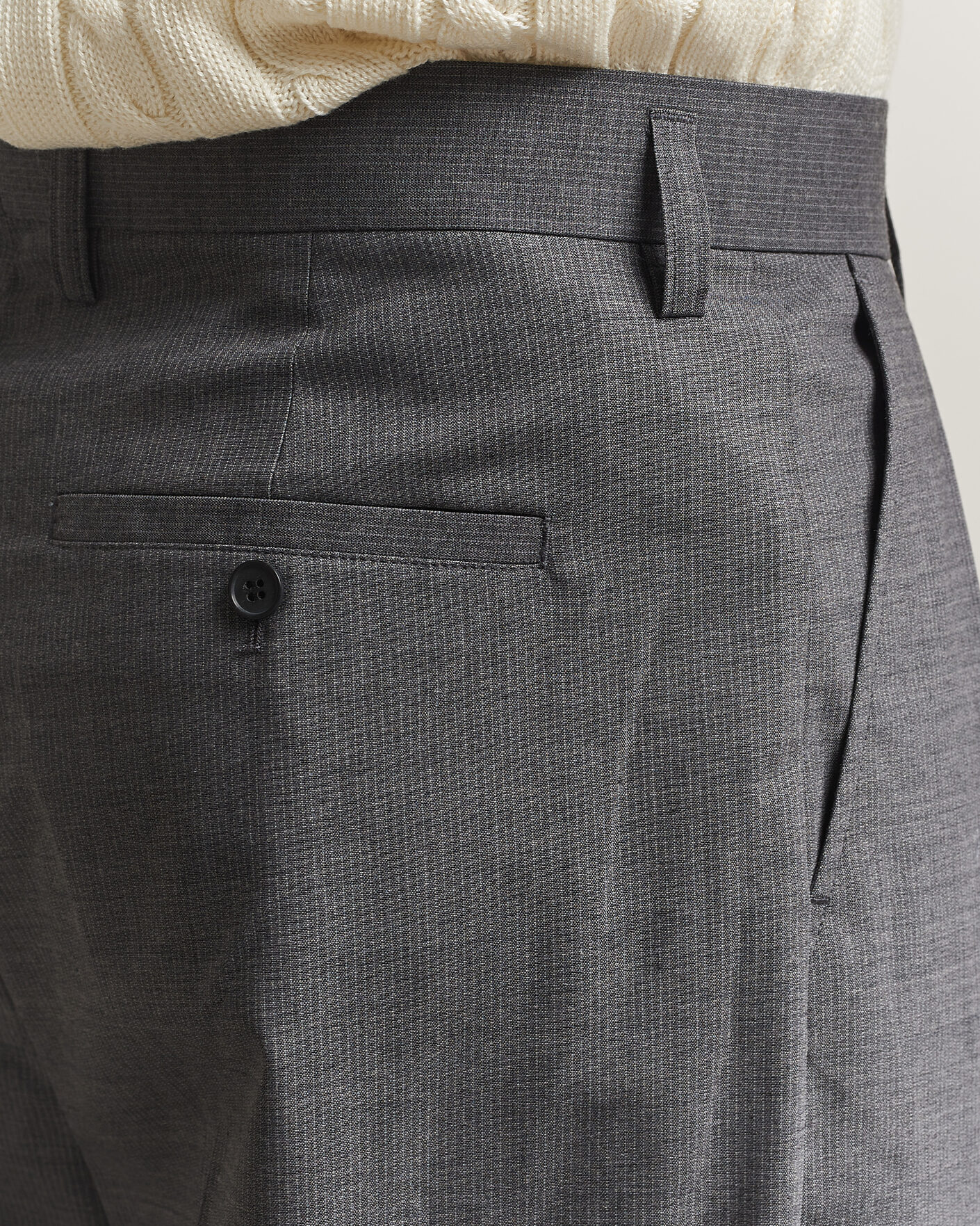Hombres | Pantalones | Filippa K | Milo Wide Wool Pinstriped Trousers Mid Grey