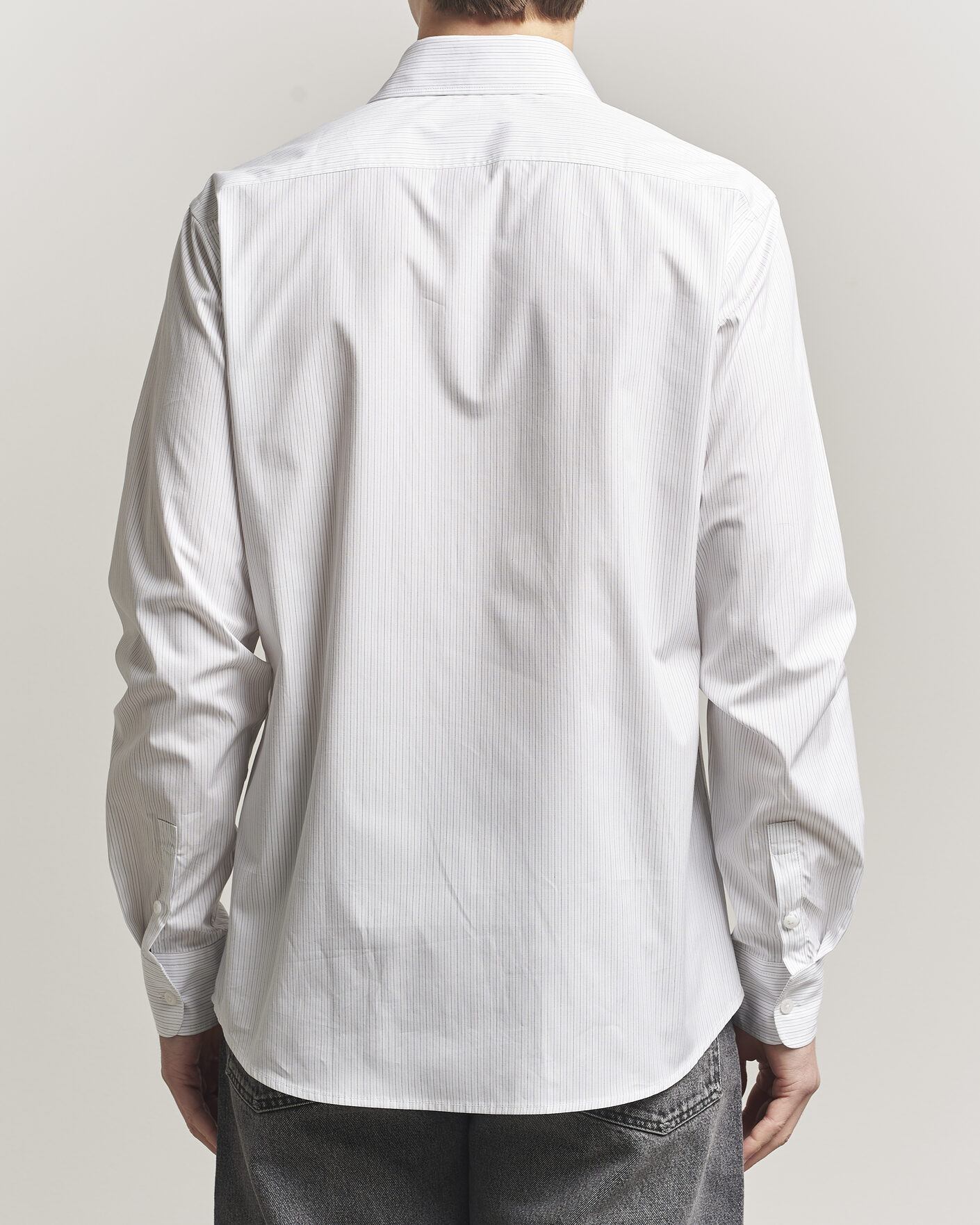 Hombres | Camisas | Filippa K | Cotton Poplin Striped Shirt White/Black