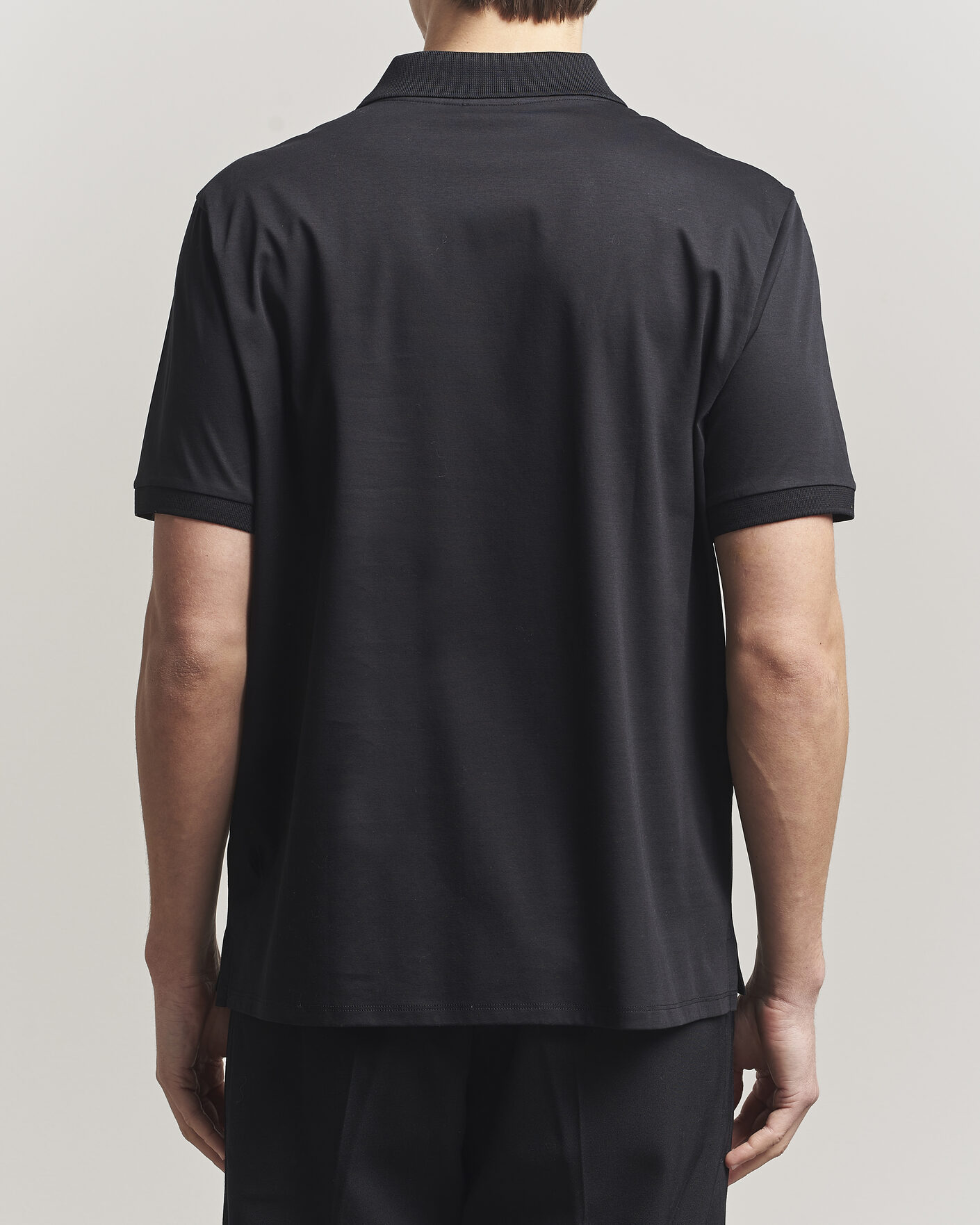 Hombres | Polos | Filippa K | Technical Cotton Polo Black