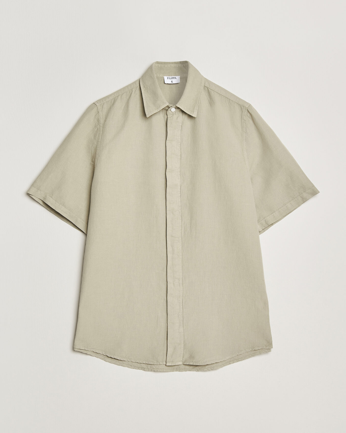 Hombres | Camisas | Filippa K | Cotton/Linen Short Sleeve Shirt Light Green
