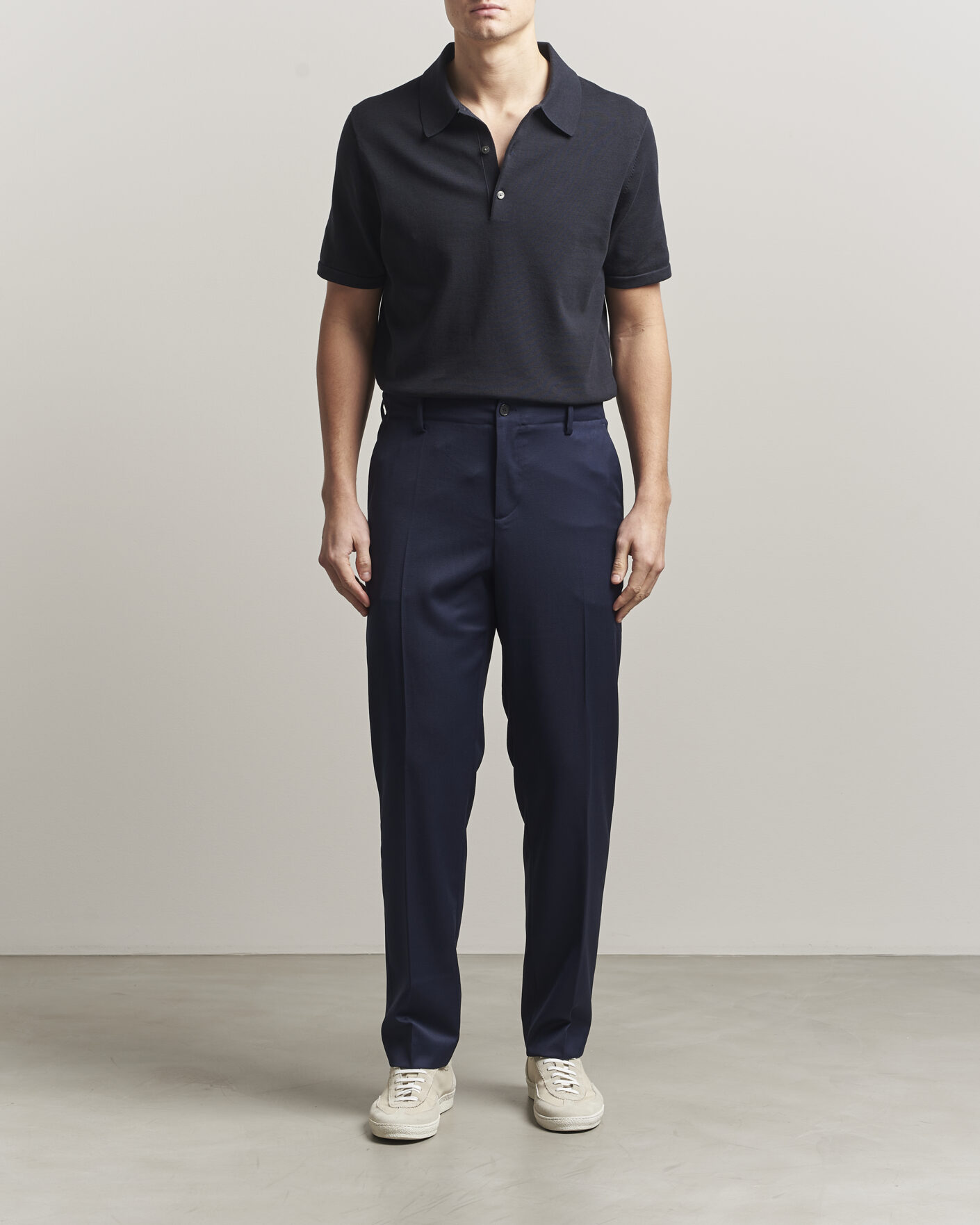 Hombres | Pantalones | Filippa K | Troy Tailored Drawstring Trousers Ink Navy