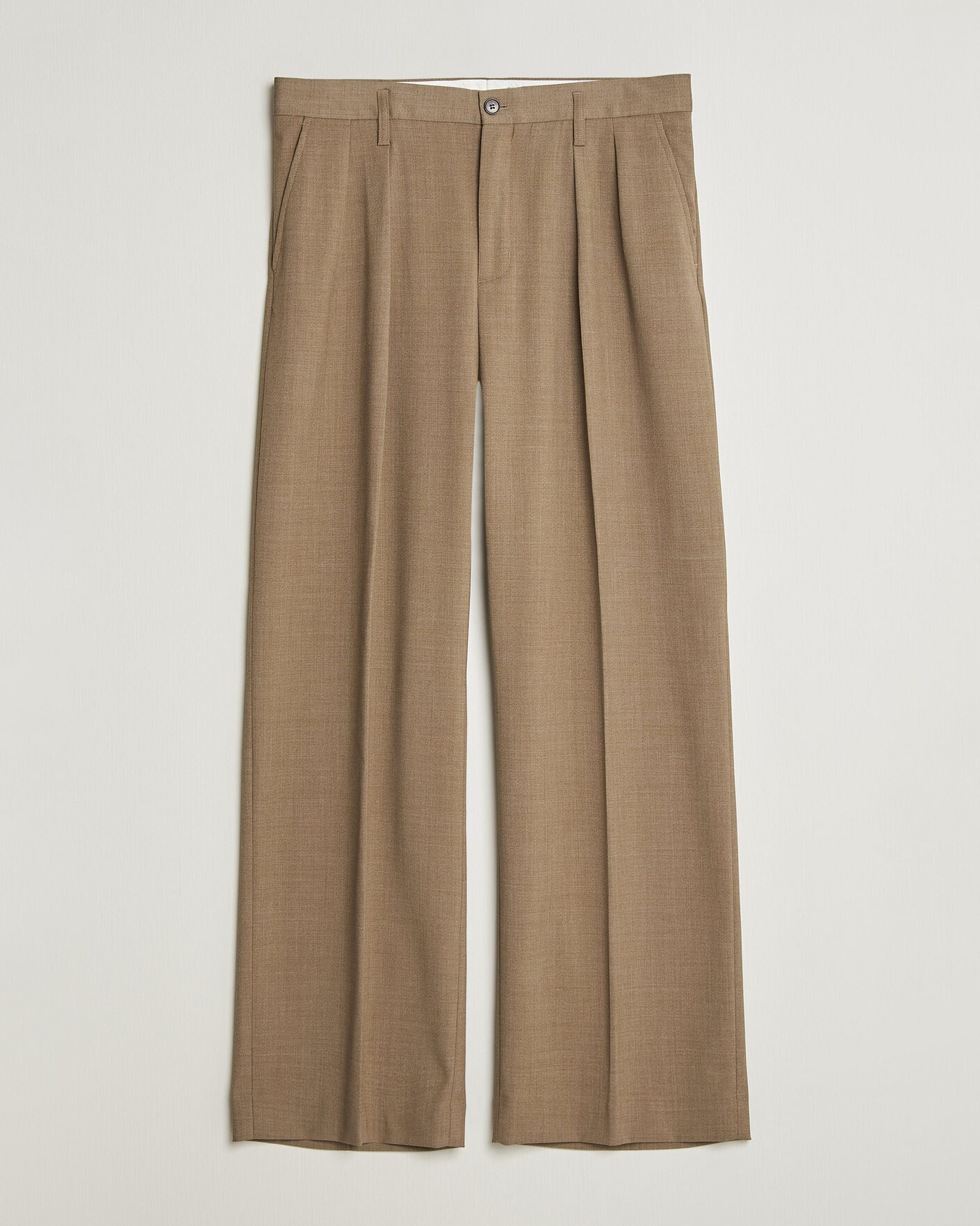 Hombres | Pantalones | Filippa K | Milo Wide Wool Trousers Light Driftwood