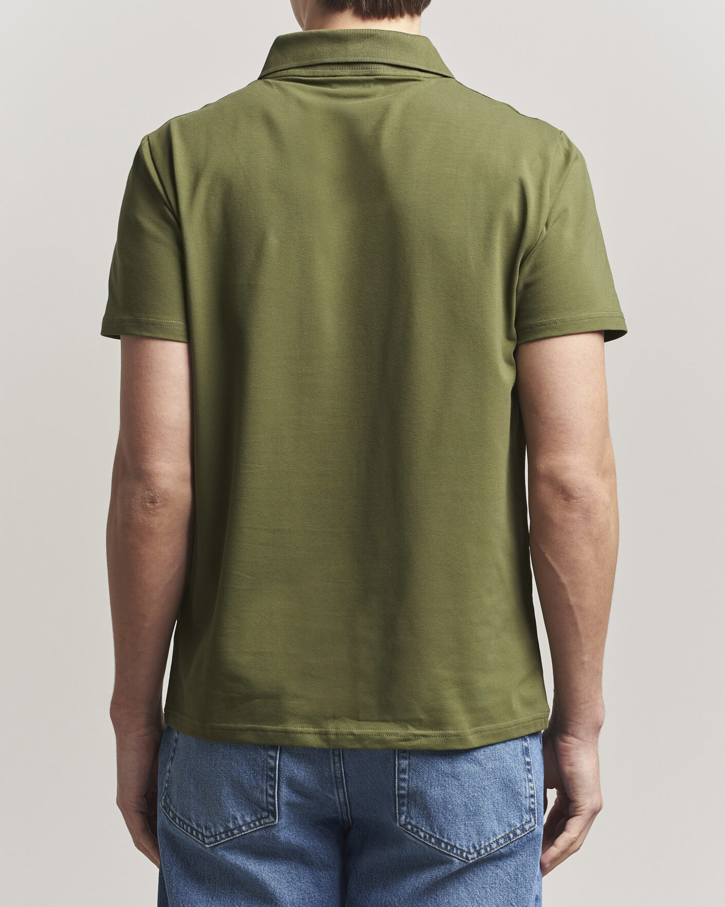 Hombres | Polos | Filippa K | Soft Lycra Polo T-Shirt Laurel Green