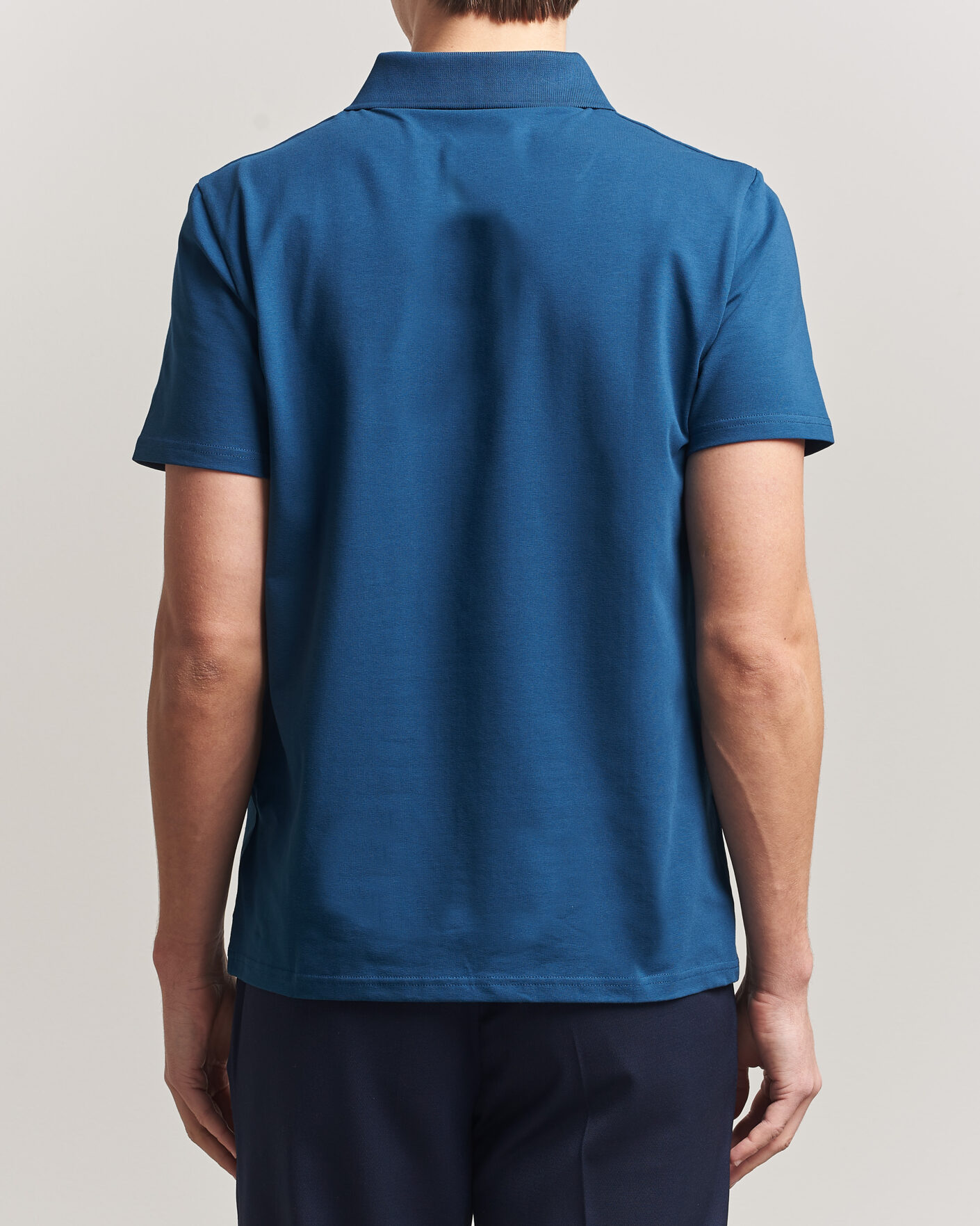 Hombres | Polos | Filippa K | Soft Lycra Polo T-Shirt Night Teal