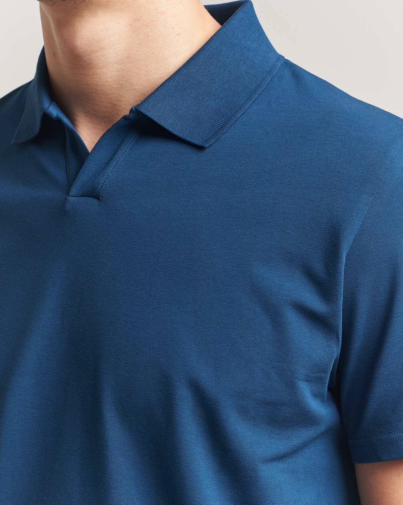 Hombres | Polos | Filippa K | Soft Lycra Polo T-Shirt Night Teal