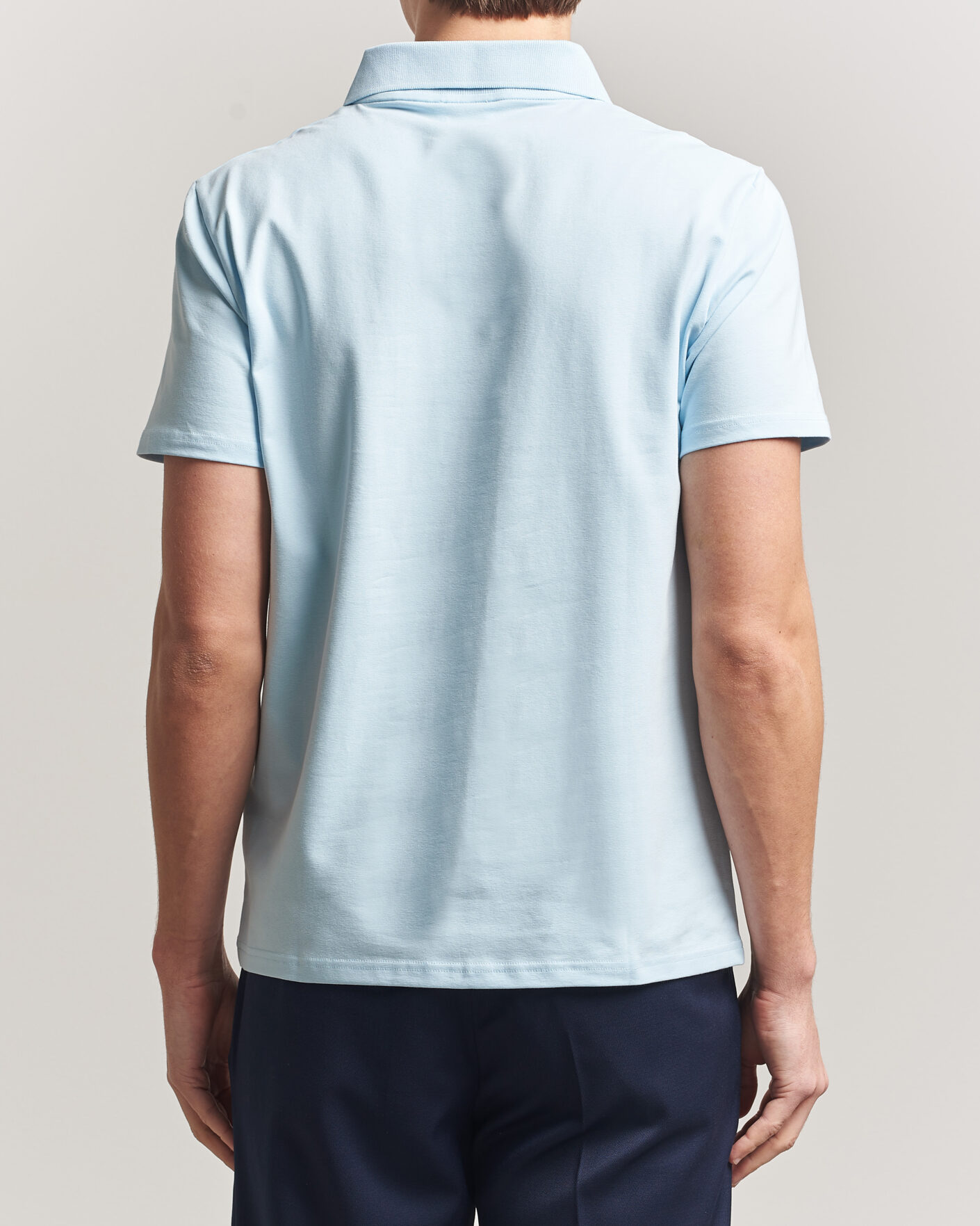 Hombres | Polos | Filippa K | Soft Lycra Polo T-Shirt Frost Blue