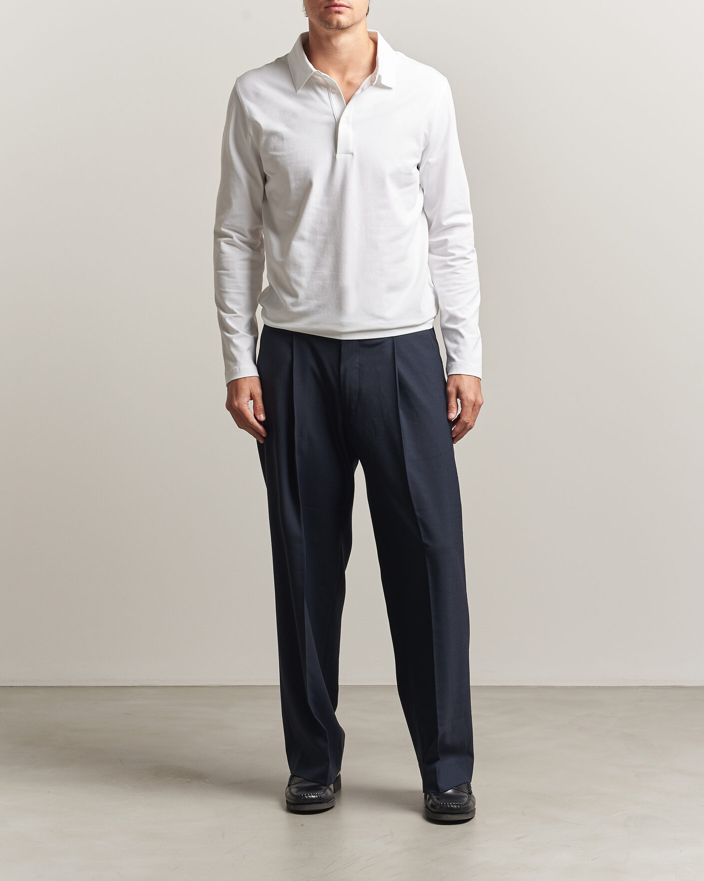 Hombres | Polos | Filippa K | Luke Stretch Polo Shirt White