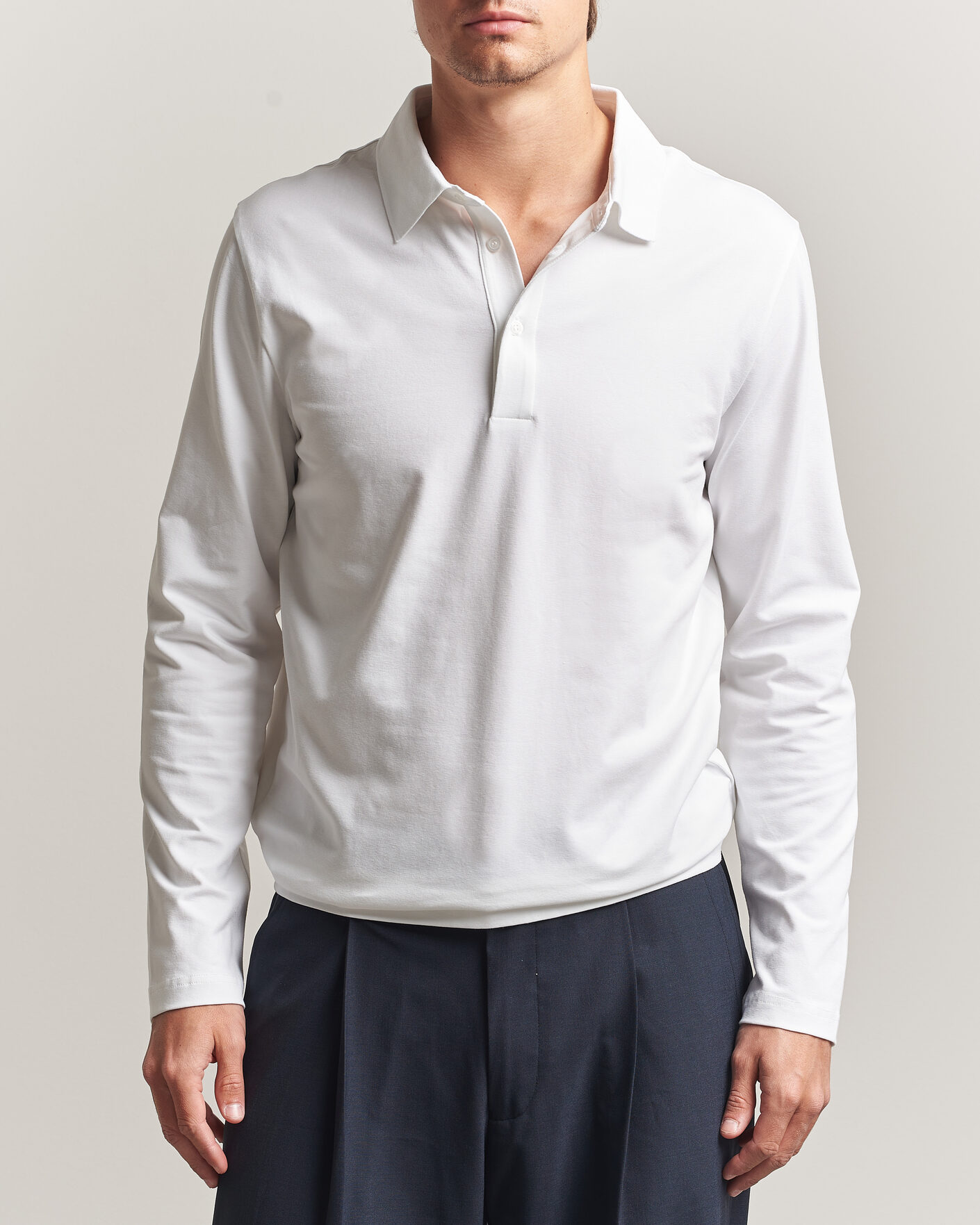 Hombres | Polos | Filippa K | Luke Stretch Polo Shirt White
