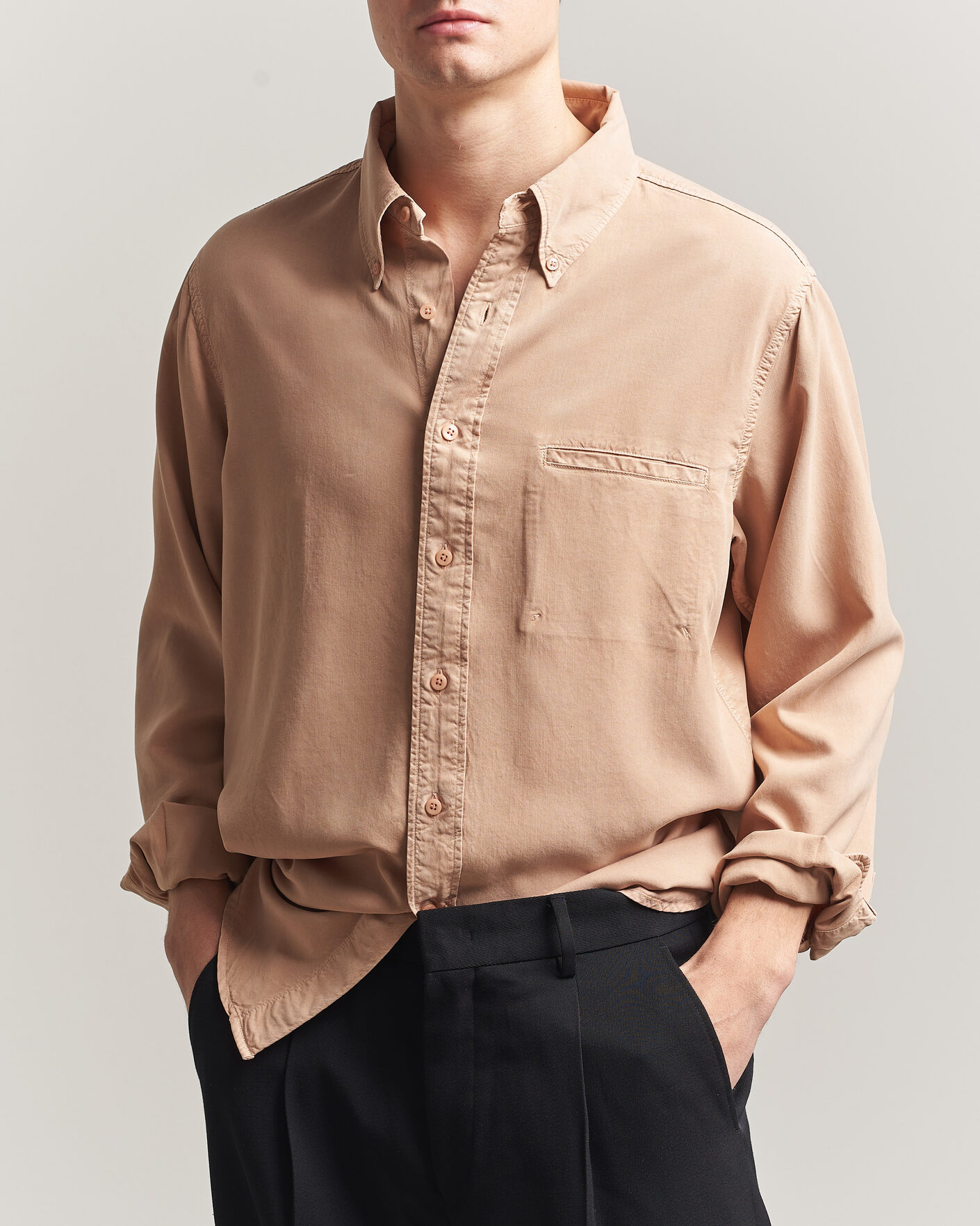 Hombres | Camisas | Filippa K | Zack Lyocell Shirt Beige