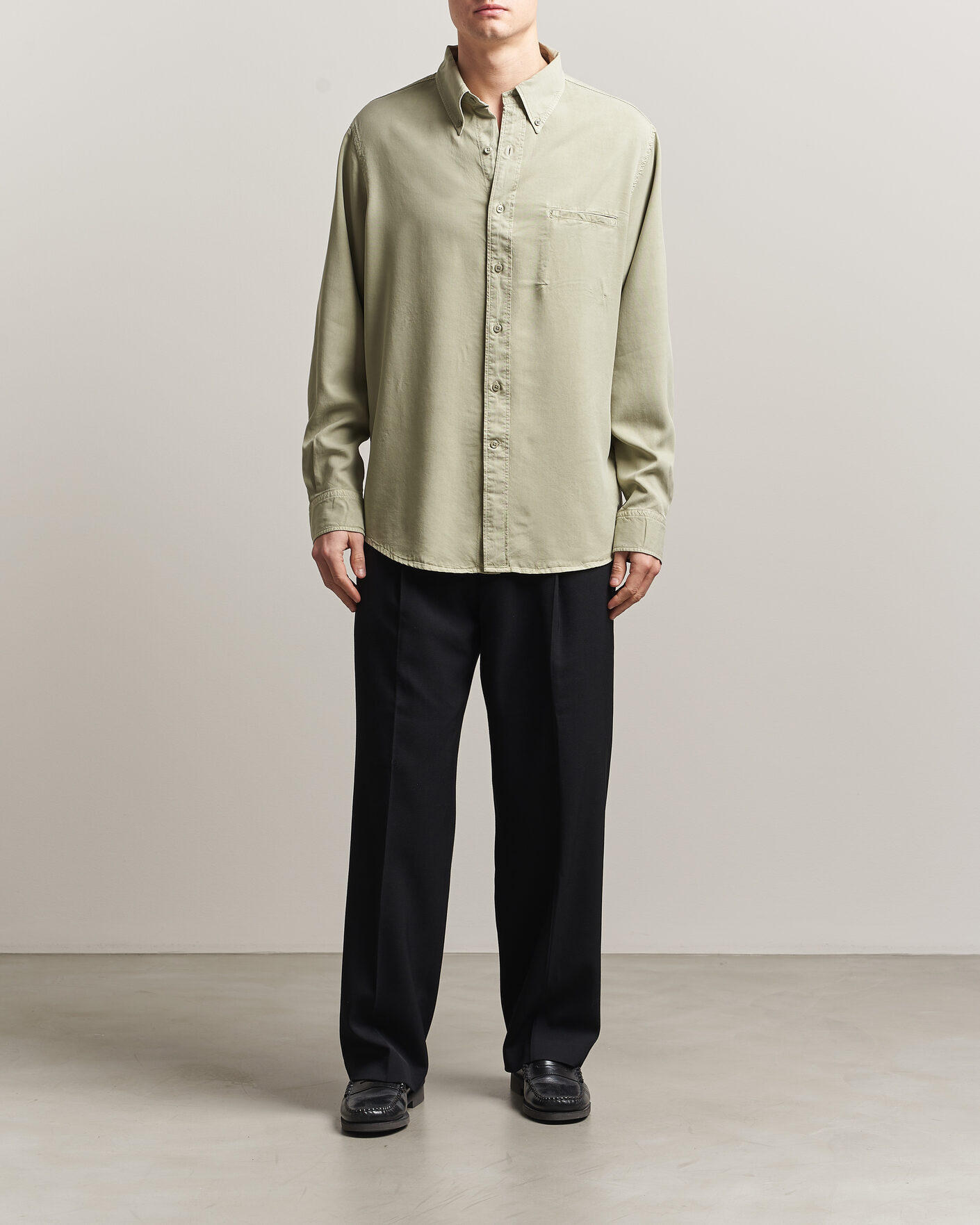 Hombres | Camisas | Filippa K | Zack Lyocell Shirt Light Green