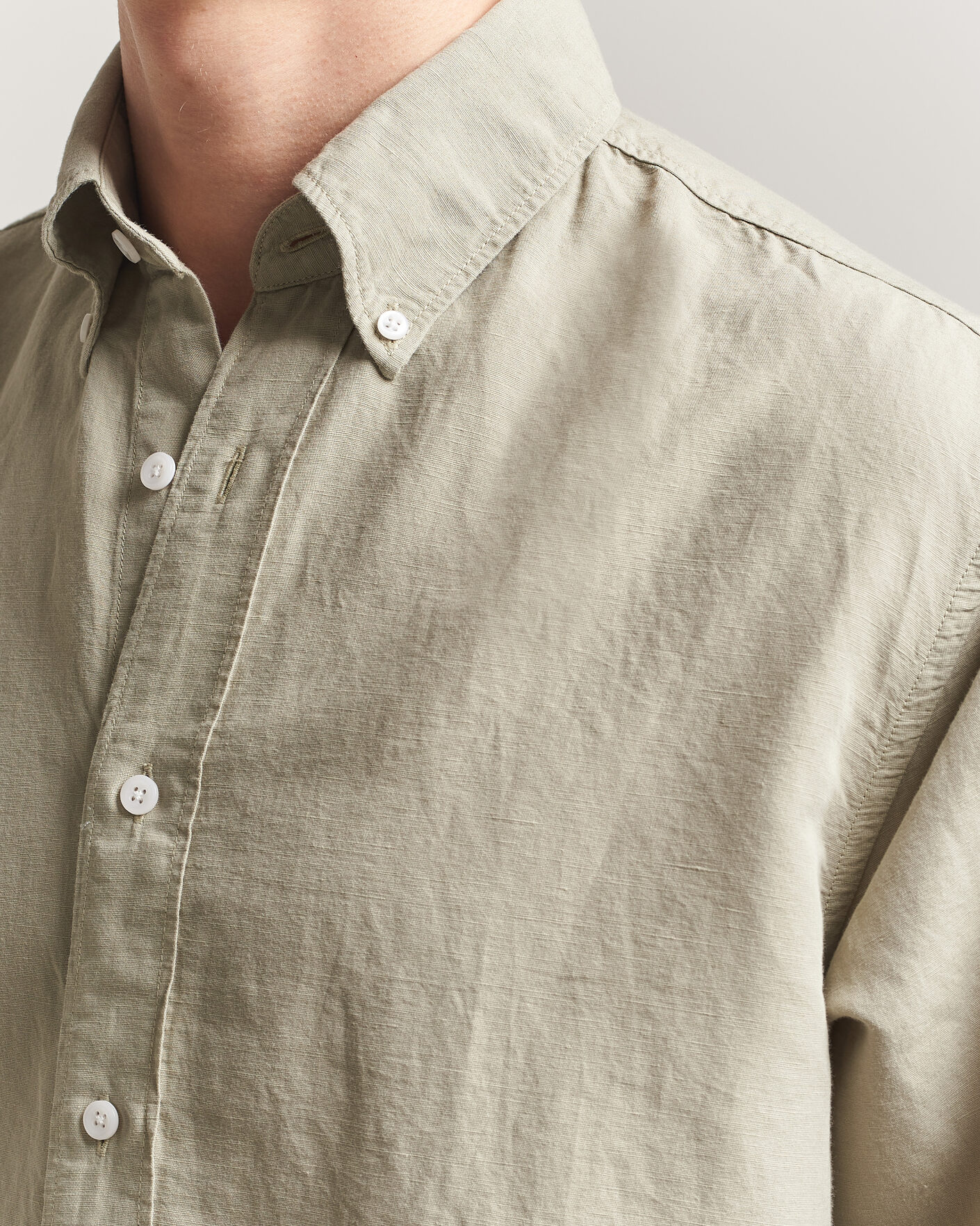 Hombres | Camisas | Filippa K | Relaxed Cotton/Linen Shirt Light Green