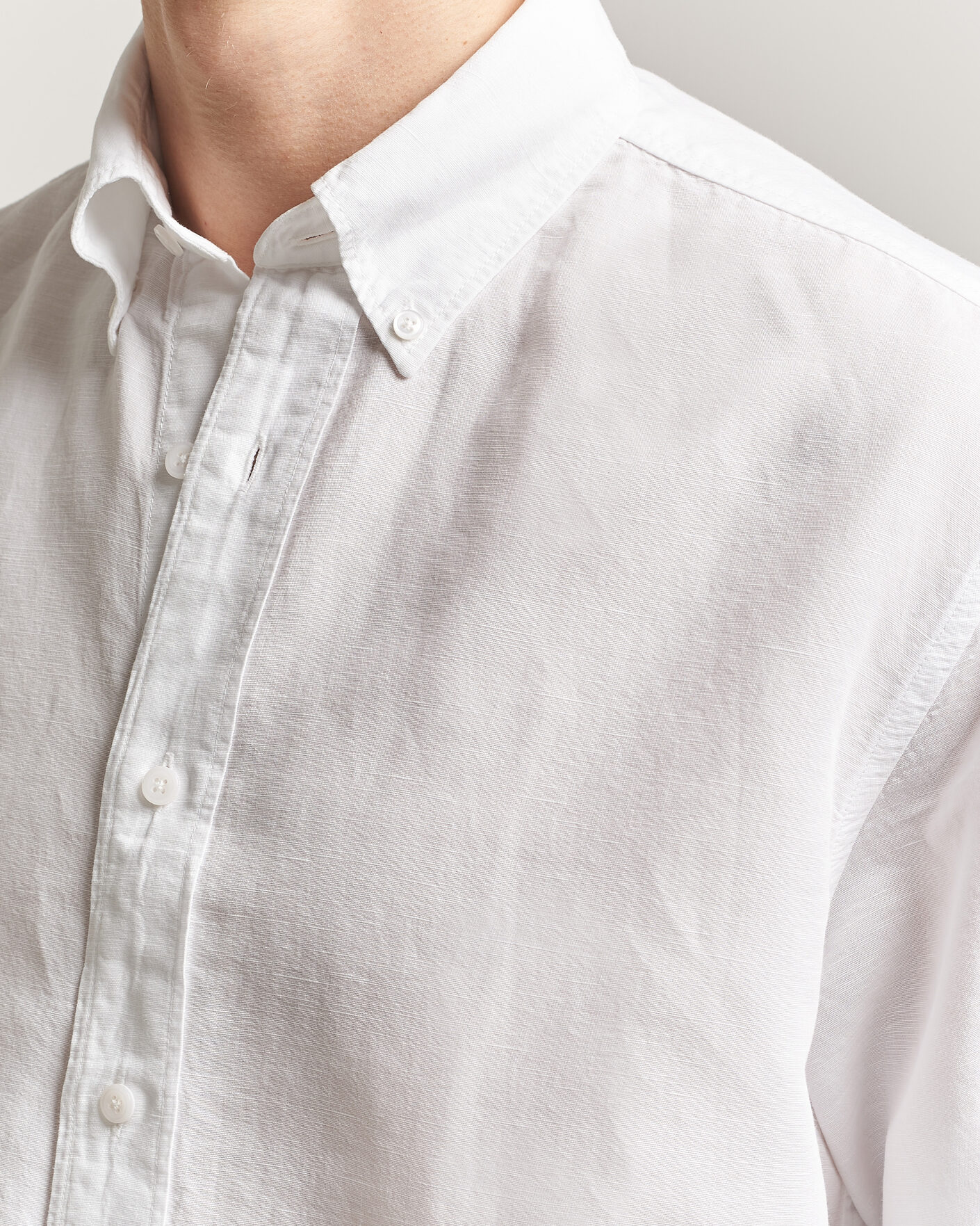 Hombres | Camisas | Filippa K | Relaxed Cotton/Linen Shirt White