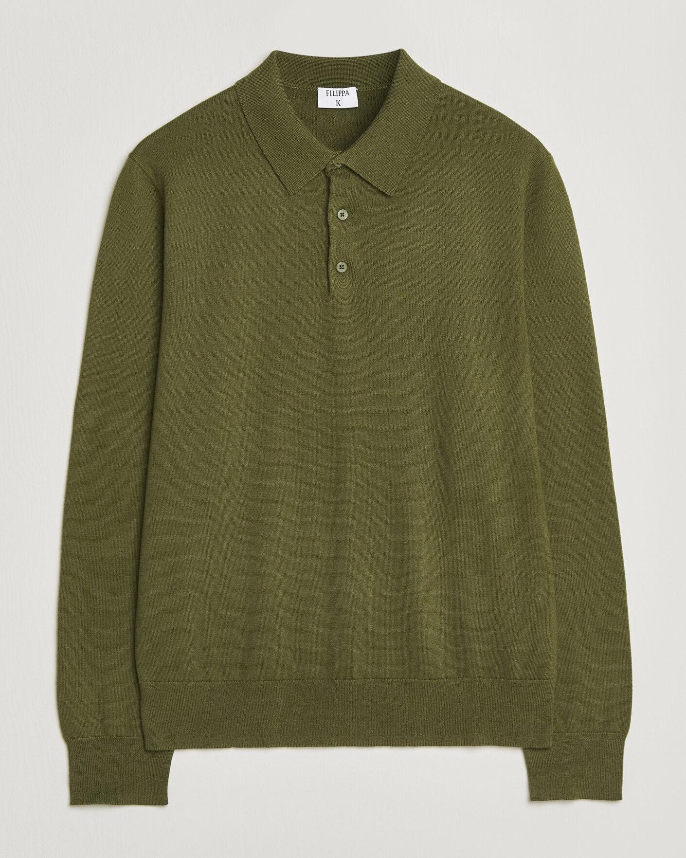 Hombres | Jerséis y prendas de punto | Filippa K | Knitted Polo Shirt Laurel Green
