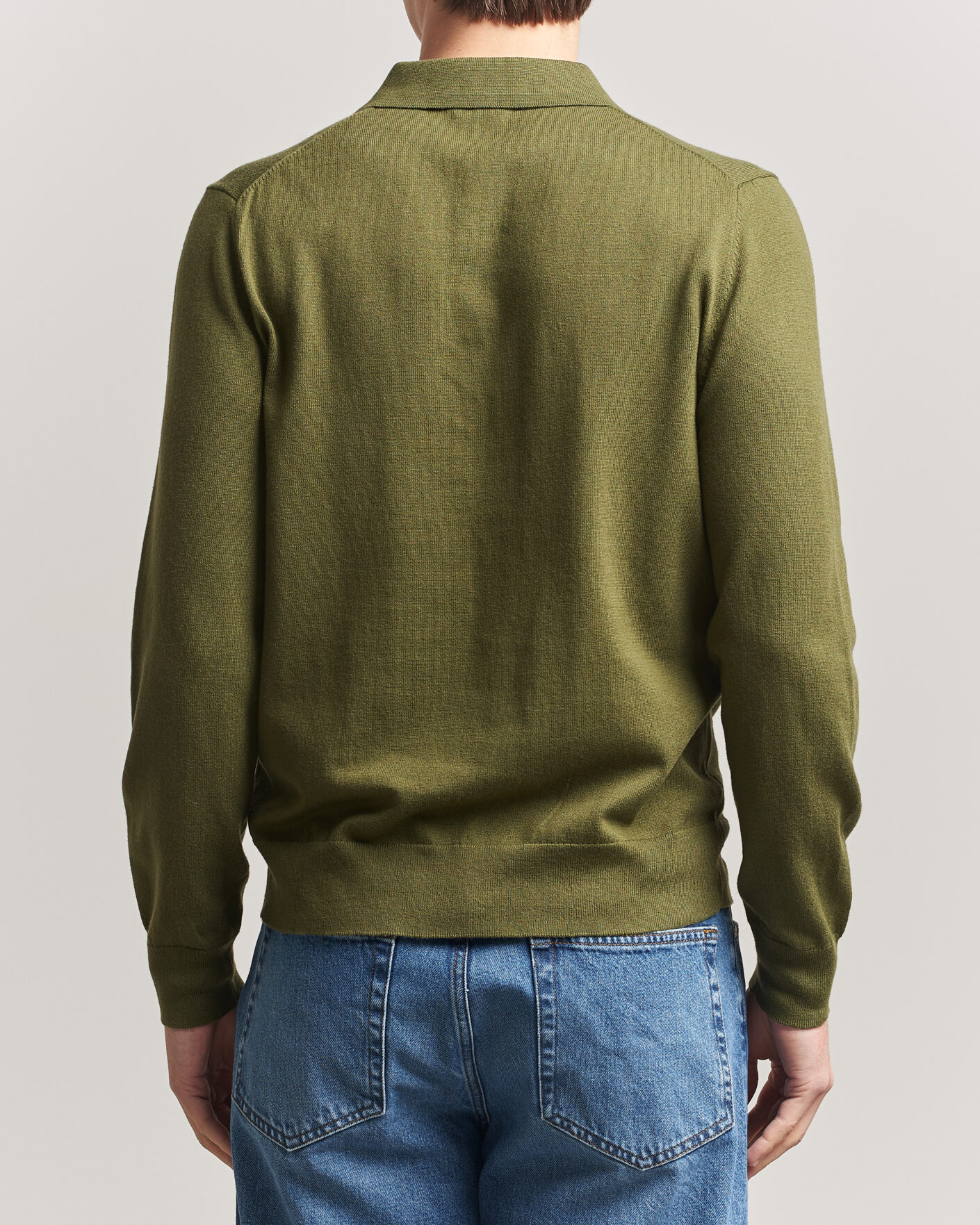 Hombres | Jerséis y prendas de punto | Filippa K | Knitted Polo Shirt Laurel Green