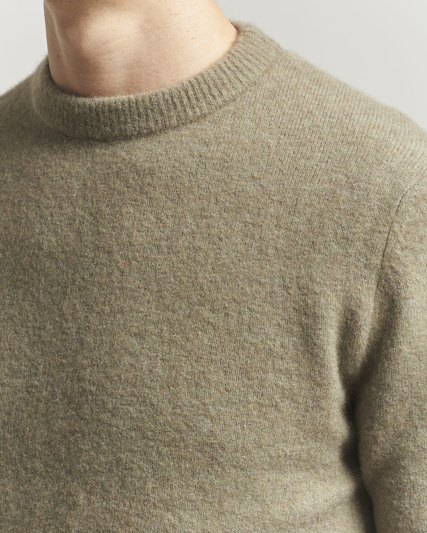 Hombres | Jerséis y prendas de punto | Filippa K | Yak Knitted Sweater Light Green