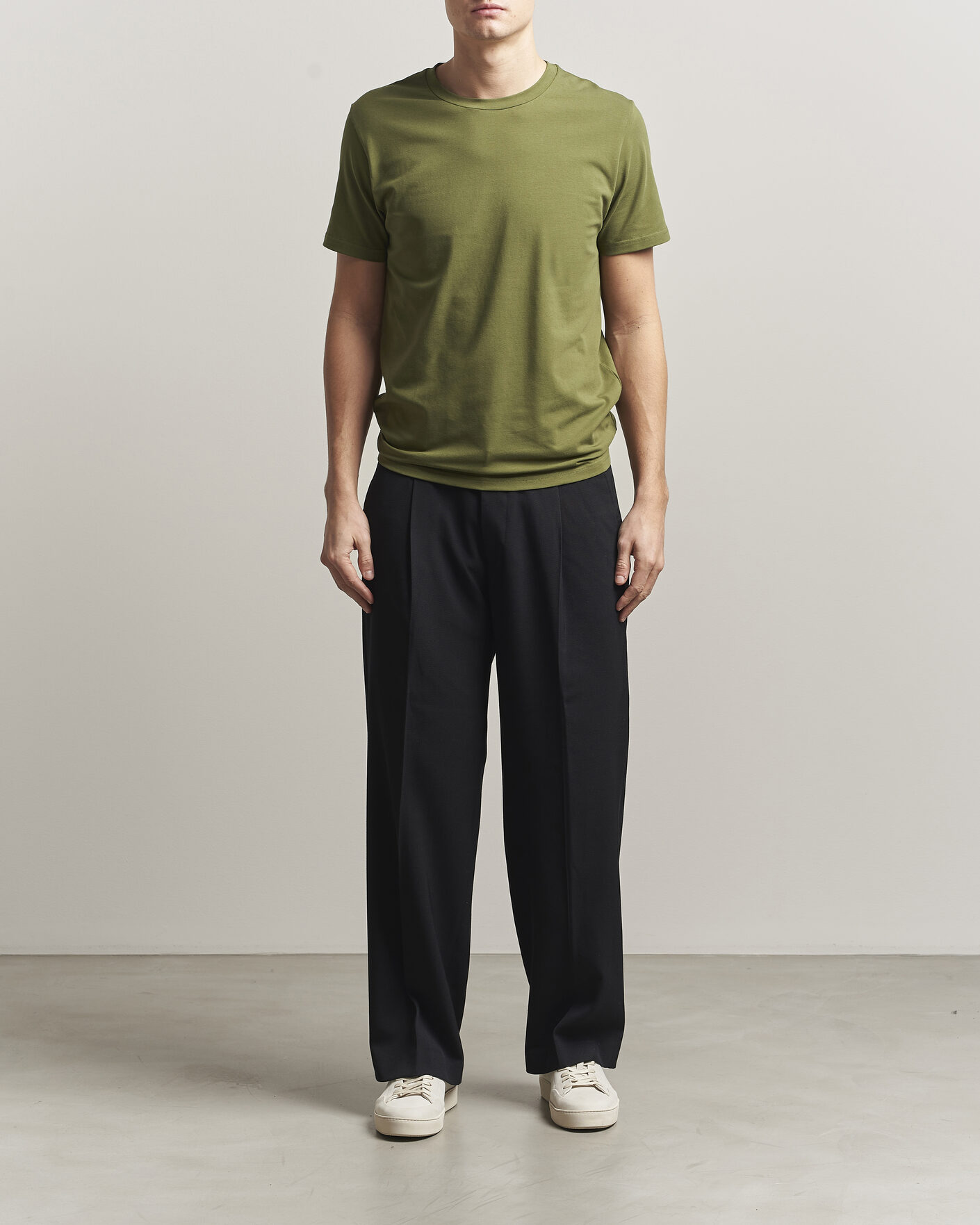 Hombres | Camisetas | Filippa K | Soft Lycra T-Shirt Laurel Green