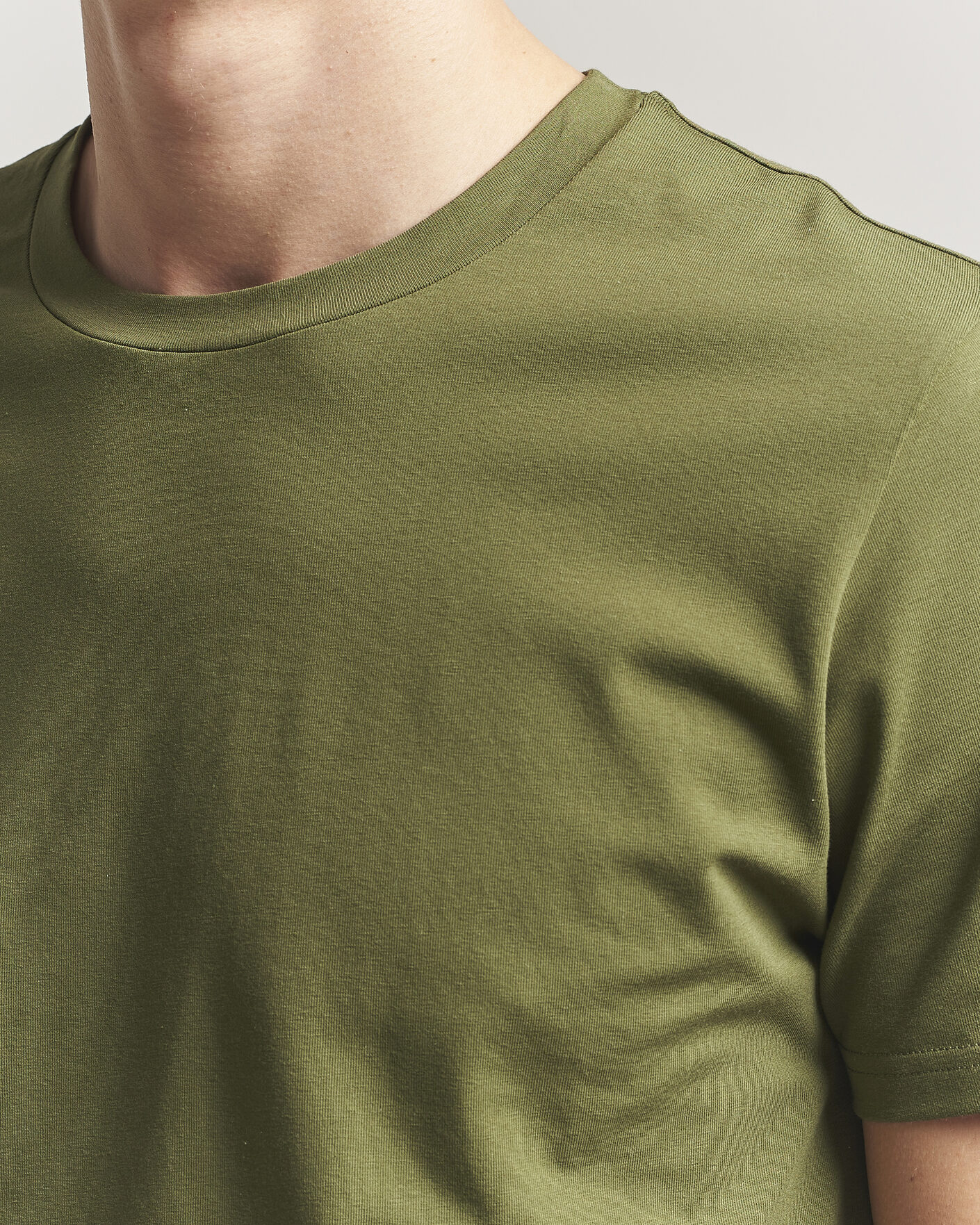 Hombres | Camisetas | Filippa K | Soft Lycra T-Shirt Laurel Green