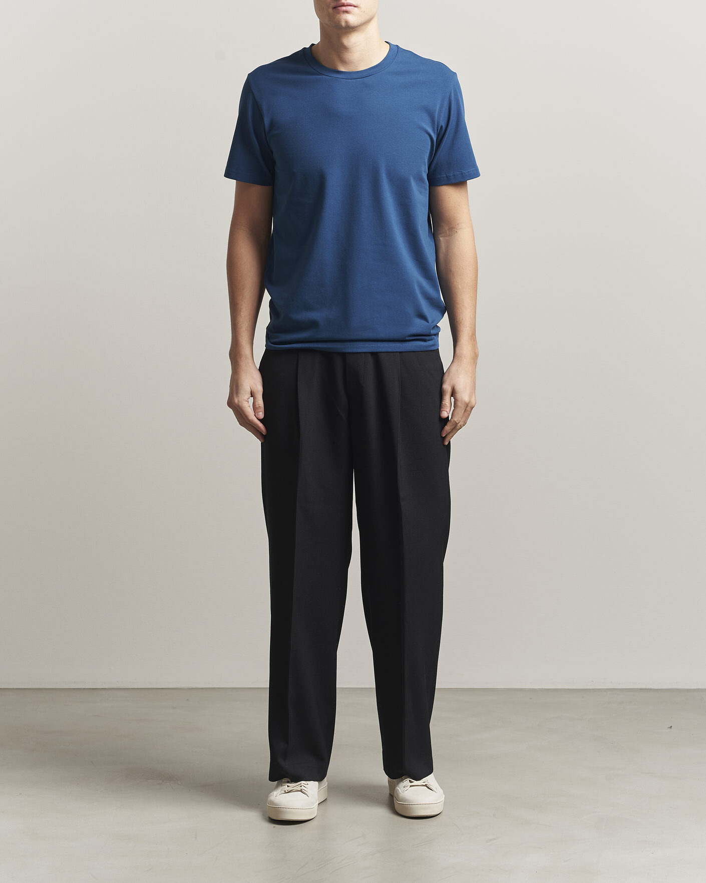 Hombres | Camisetas | Filippa K | Soft Lycra T-Shirt Night Teal