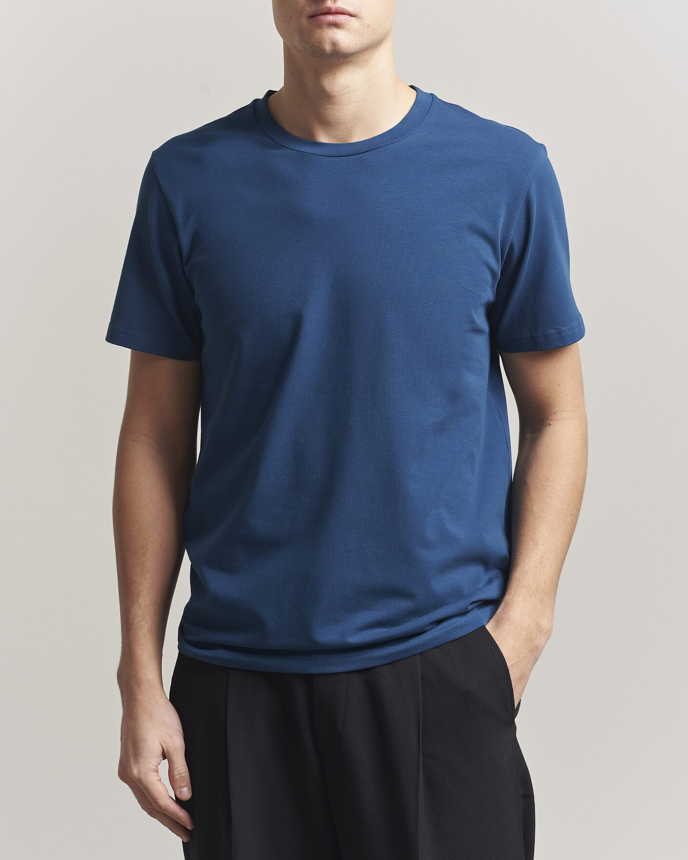 Hombres | Camisetas | Filippa K | Soft Lycra T-Shirt Night Teal