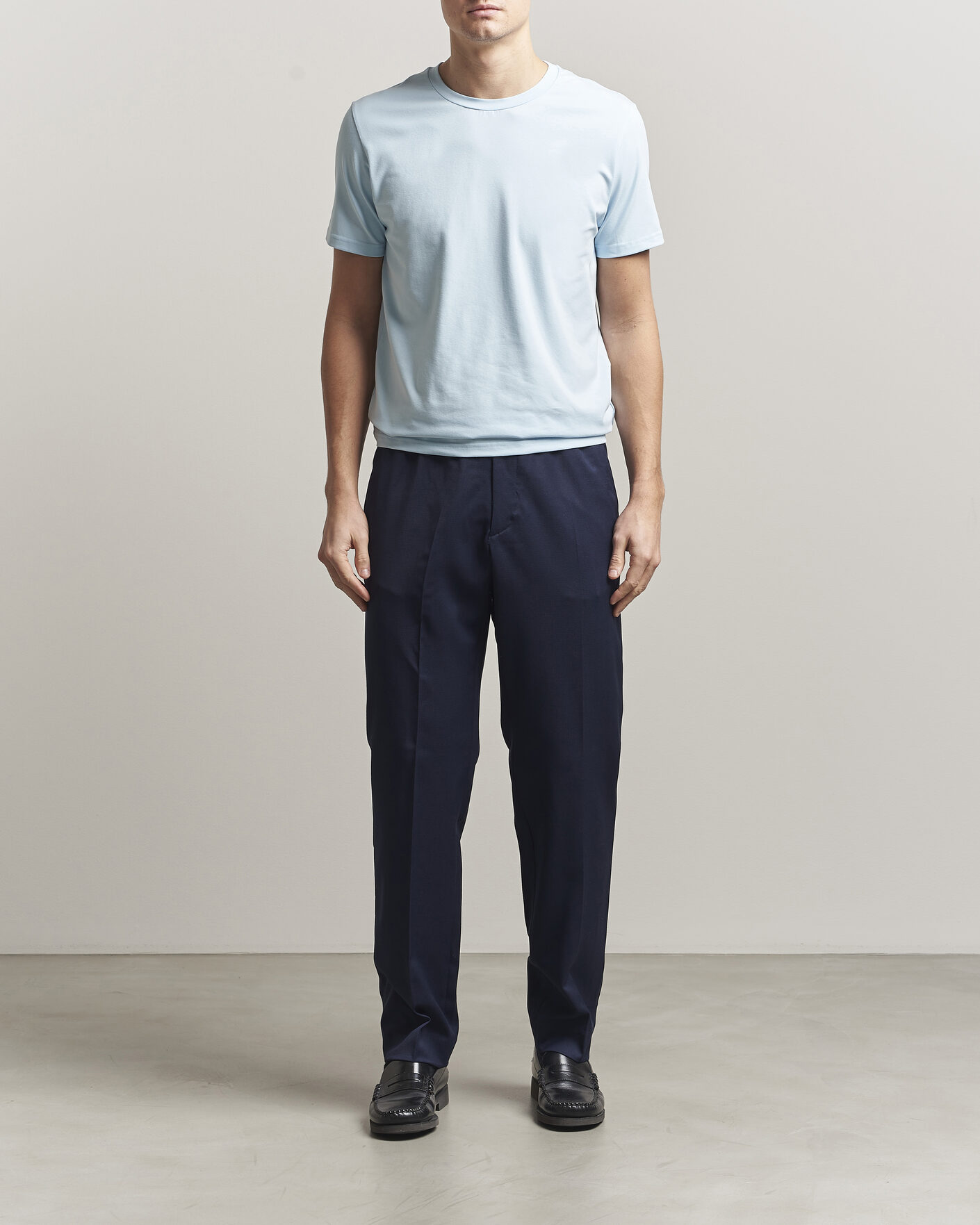 Hombres | Camisetas | Filippa K | Soft Lycra T-Shirt Frost Blue