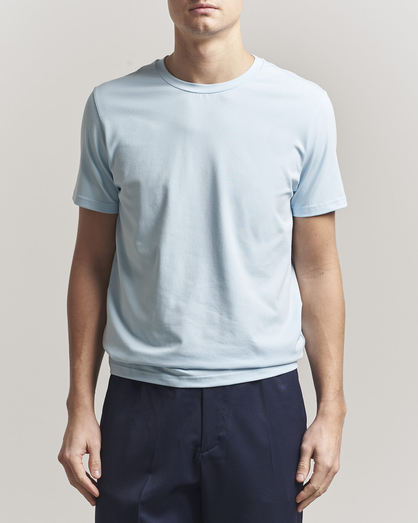 Hombres | Camisetas | Filippa K | Soft Lycra T-Shirt Frost Blue