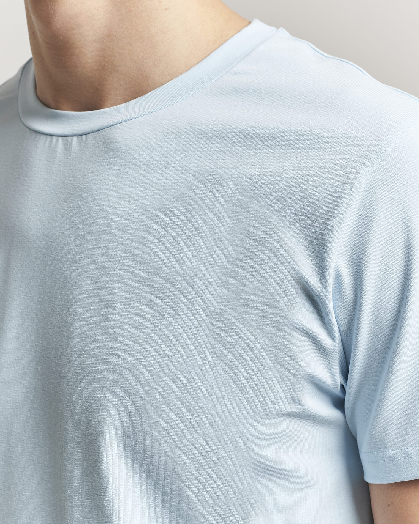 Hombres | Camisetas | Filippa K | Soft Lycra T-Shirt Frost Blue
