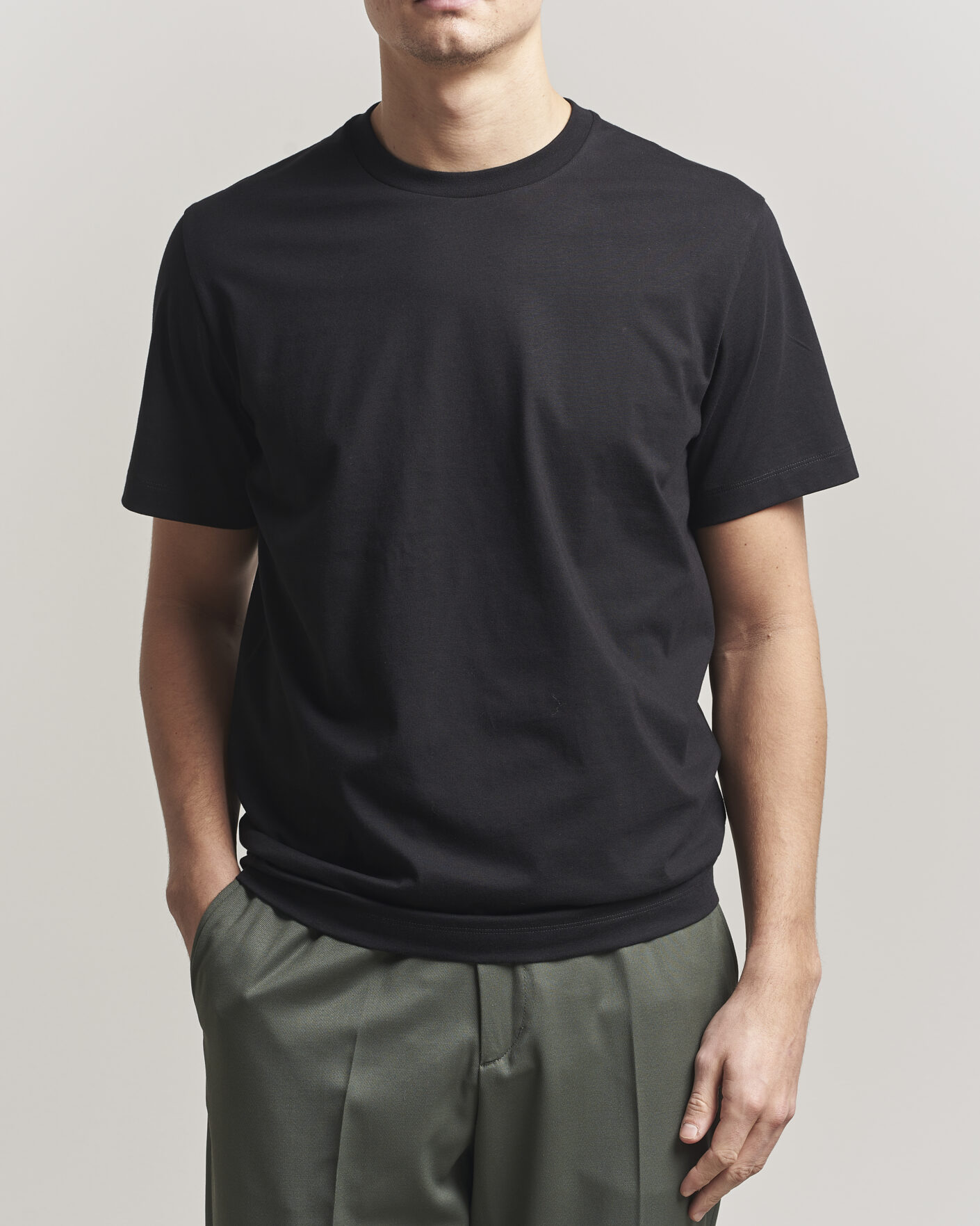 Hombres | Camisetas | Filippa K | Filip Crew Neck T-Shirt Black