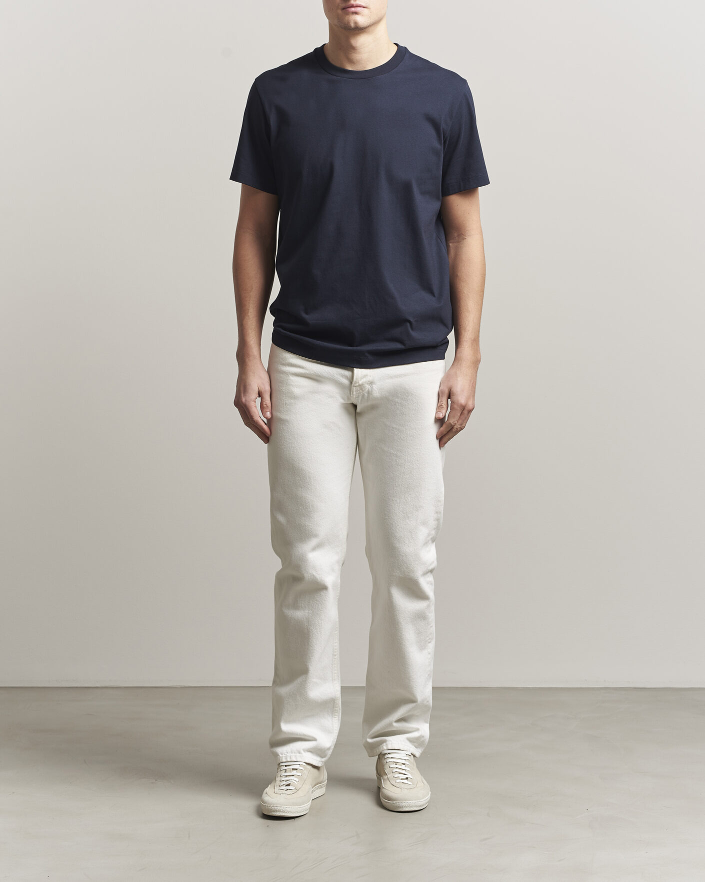 Hombres | Camisetas | Filippa K | Filip Crew Neck T-Shirt Navy