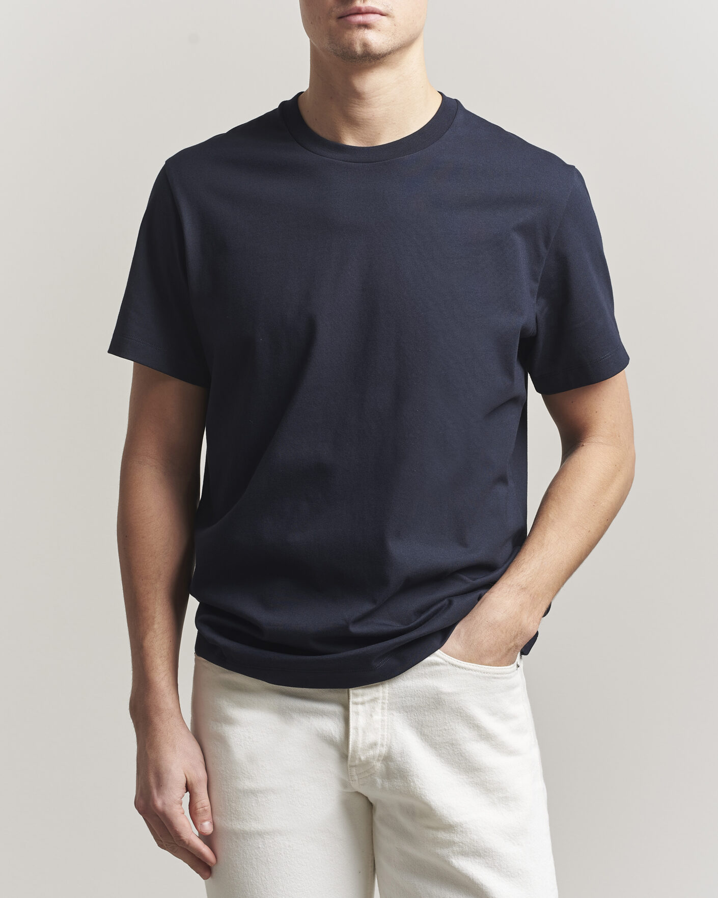 Hombres | Camisetas | Filippa K | Filip Crew Neck T-Shirt Navy