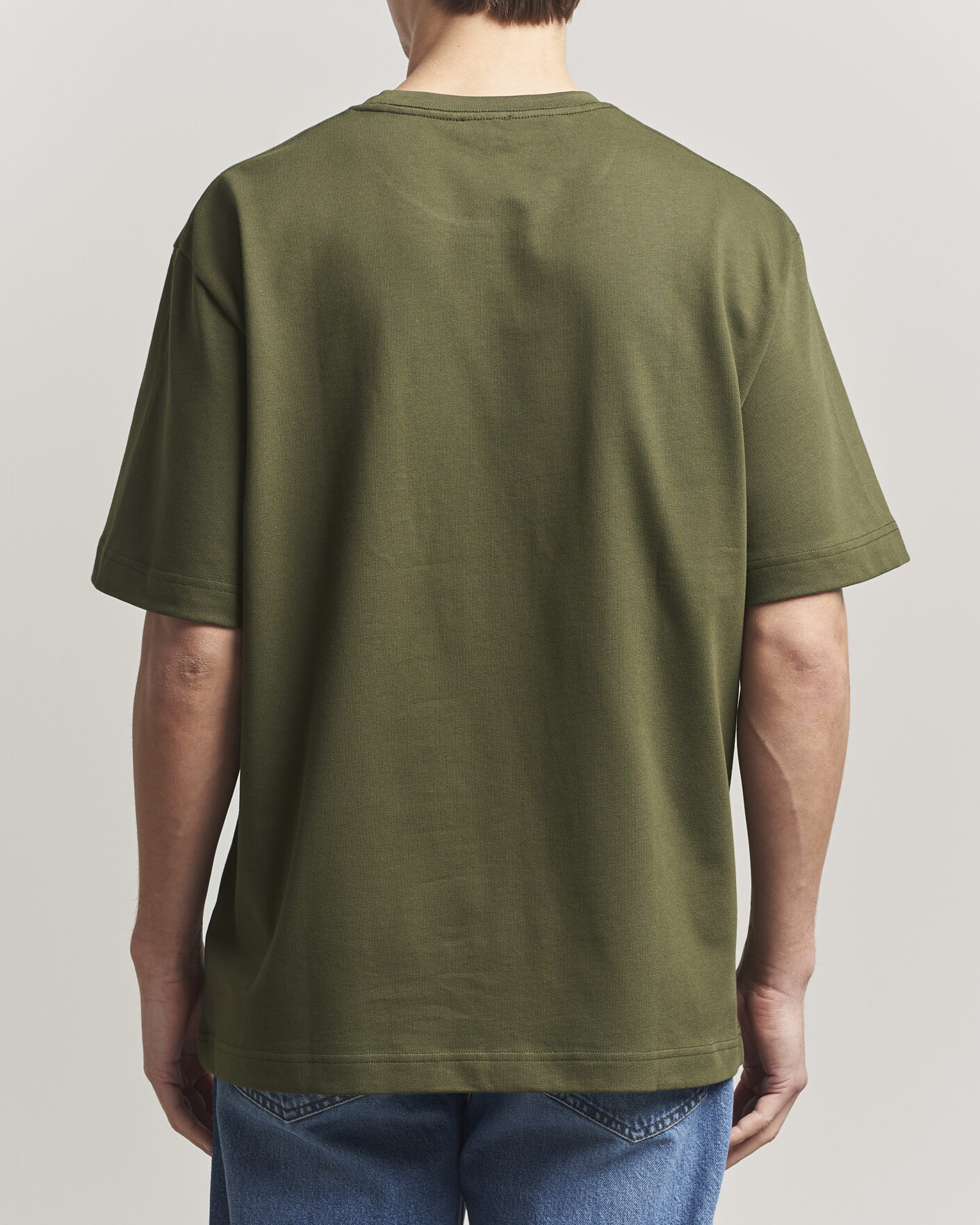 Hombres | Camisetas | Filippa K | Heavy Cotton Crew Neck T-Shirt Midnight Green