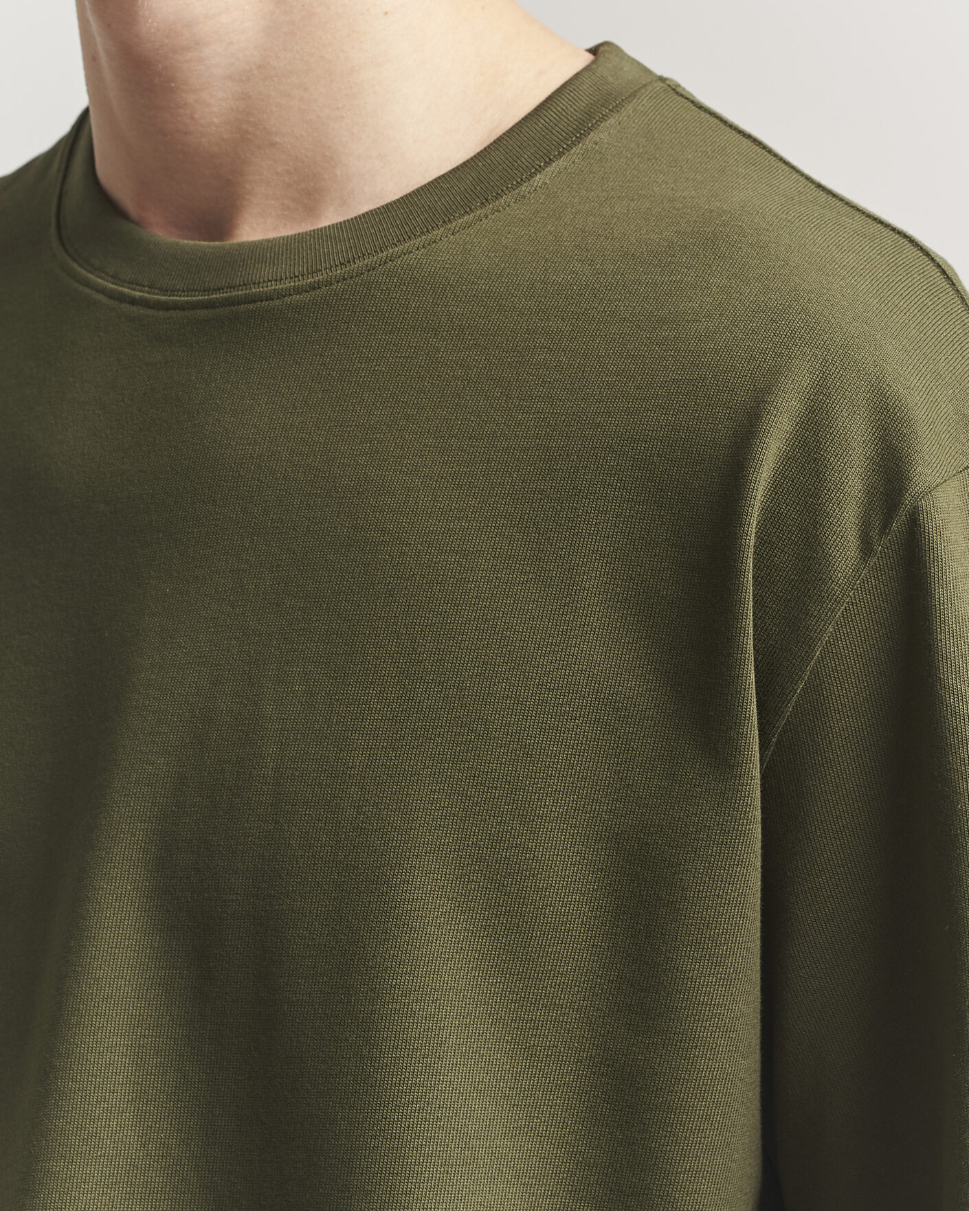 Hombres | Camisetas | Filippa K | Heavy Cotton Crew Neck T-Shirt Midnight Green