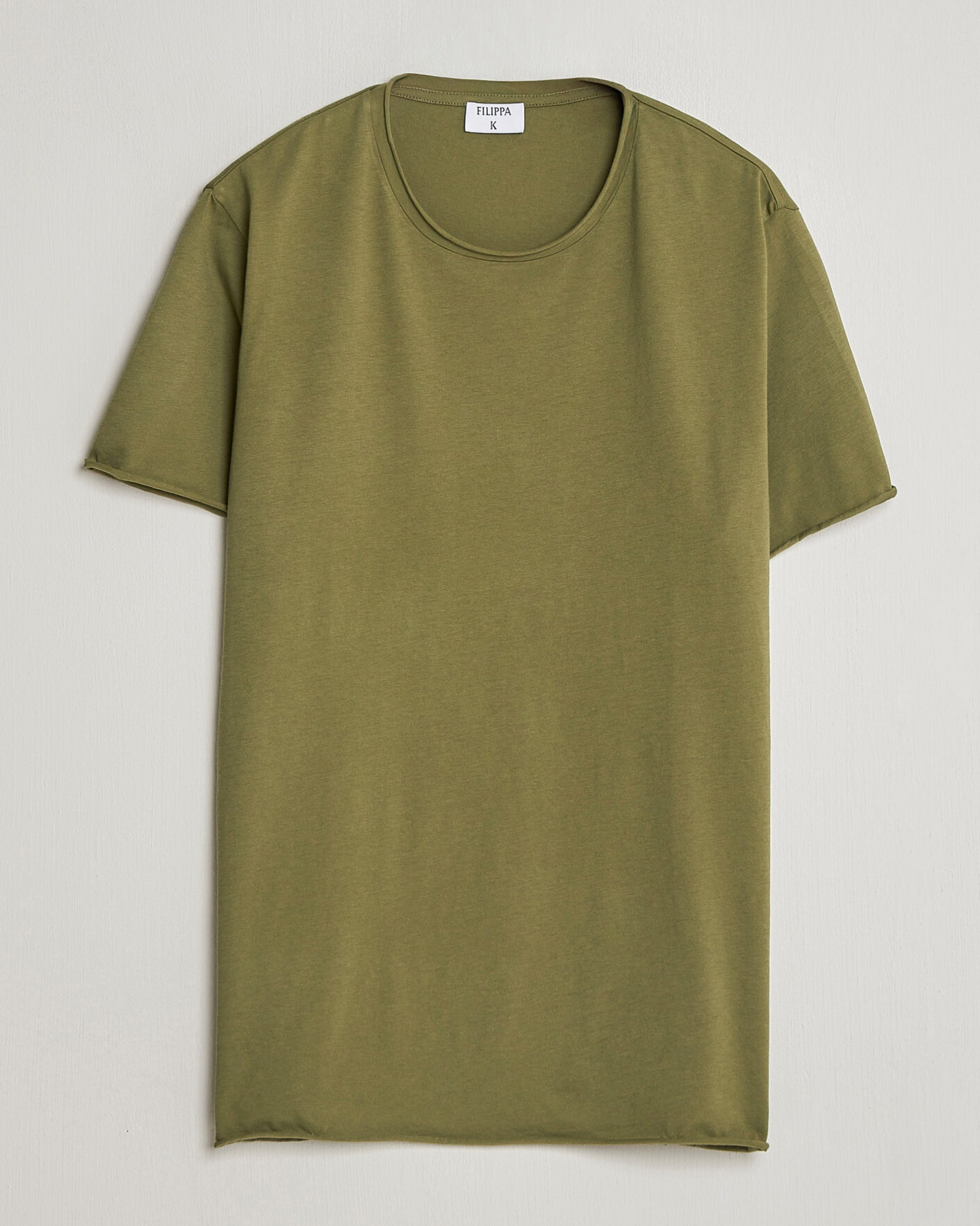 Hombres | Camisetas | Filippa K | Roll Neck Crew Neck T-Shirt Laurel Green