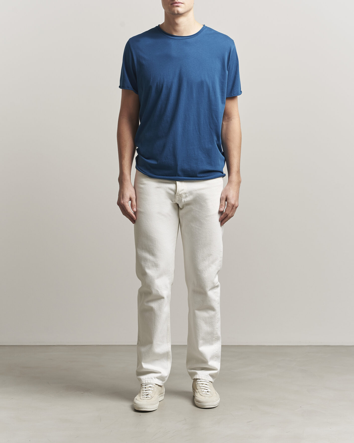 Hombres | Camisetas | Filippa K | Roll Neck Crew Neck T-Shirt Night Teal