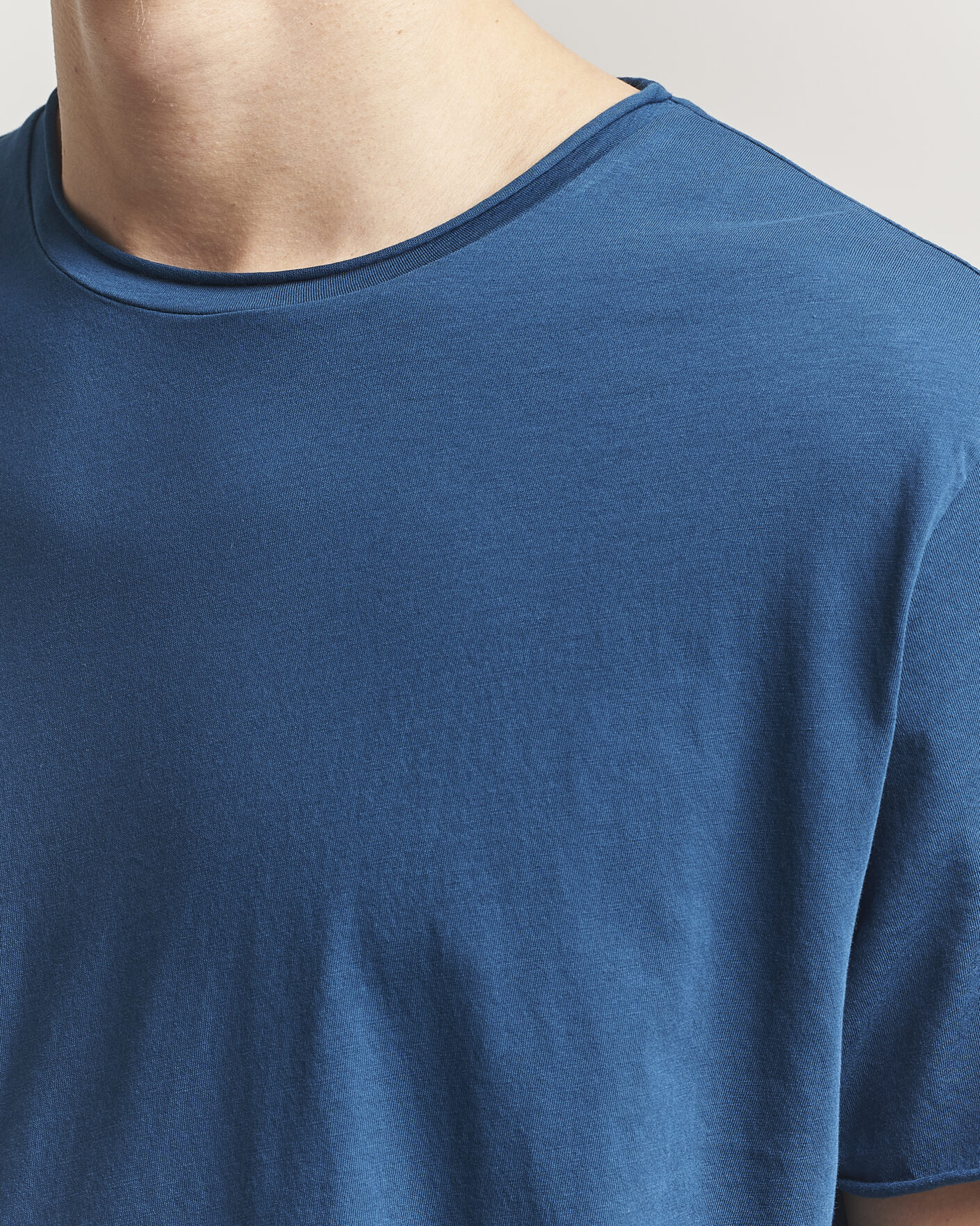 Hombres | Camisetas | Filippa K | Roll Neck Crew Neck T-Shirt Night Teal