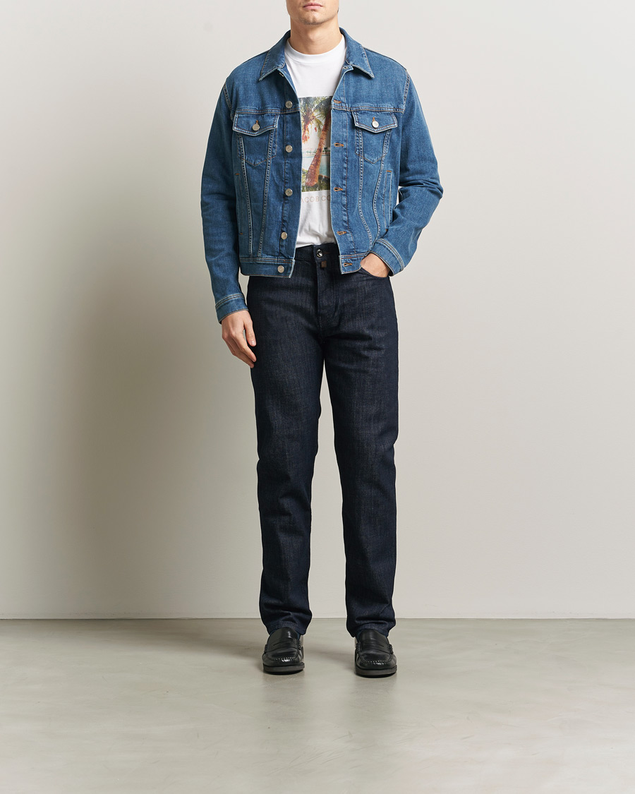Hombres | Pantalones | Jacob Cohën | Edos Regular Straight Fit Stretch Jeans Dark Blue
