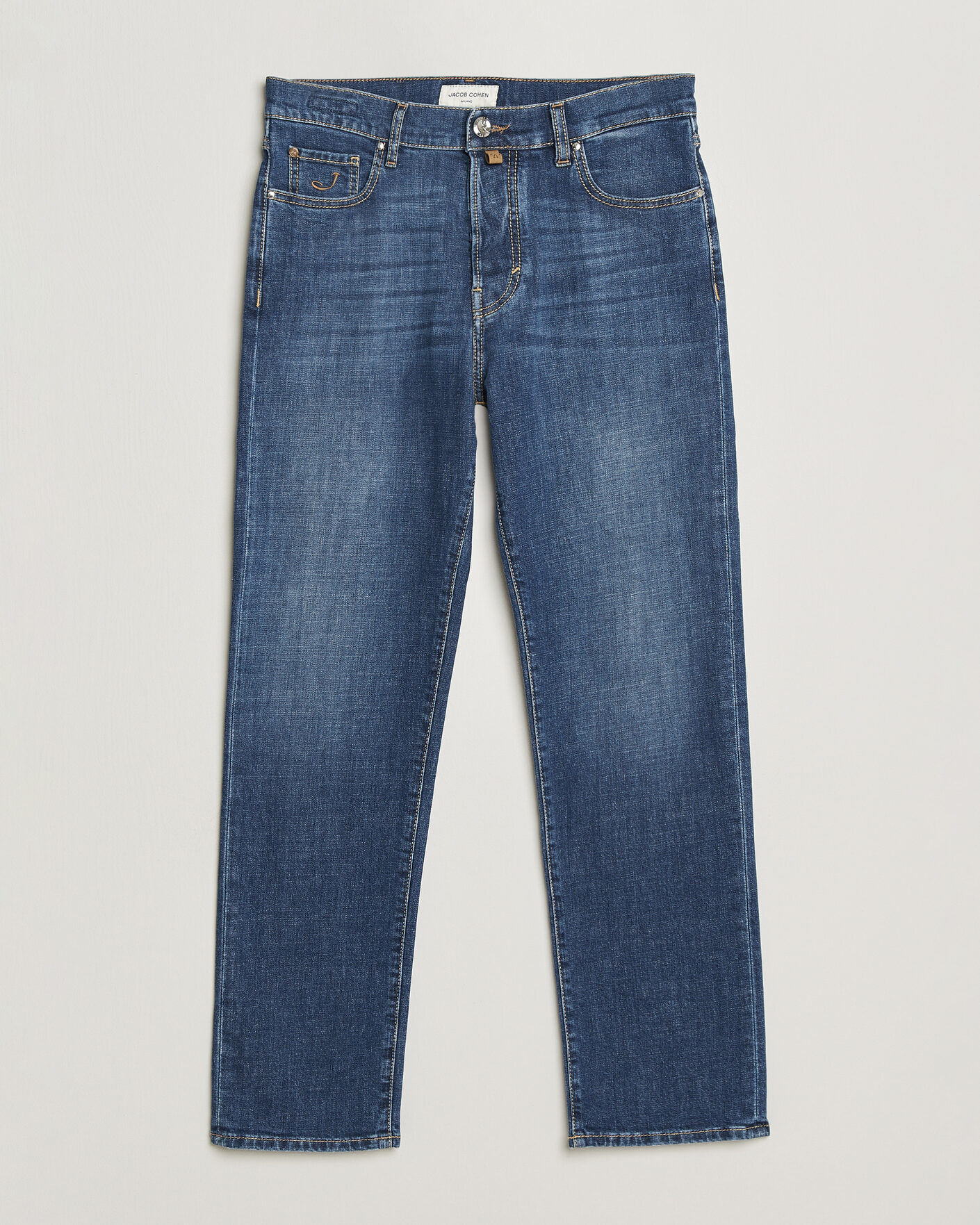 Hombres | Pantalones | Jacob Cohën | Edos Regular Straight Fit Stretch Jeans Mid Blue